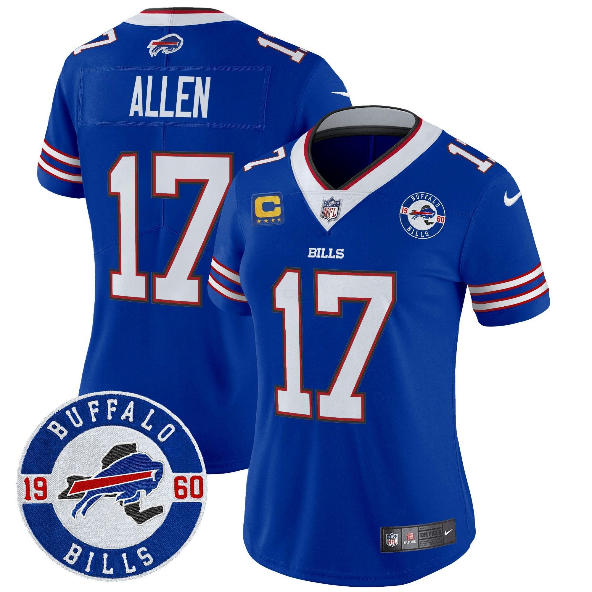 Camisa NFL Women’s Buffalo 2024 Vapor Limited Jersey – Est. 1960 Patch