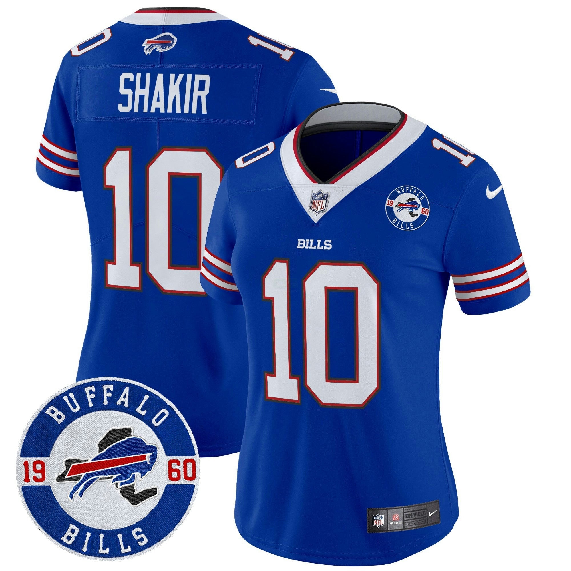 Camisa NFL Women’s Buffalo 2024 Vapor Limited Jersey – Est. 1960 Patch