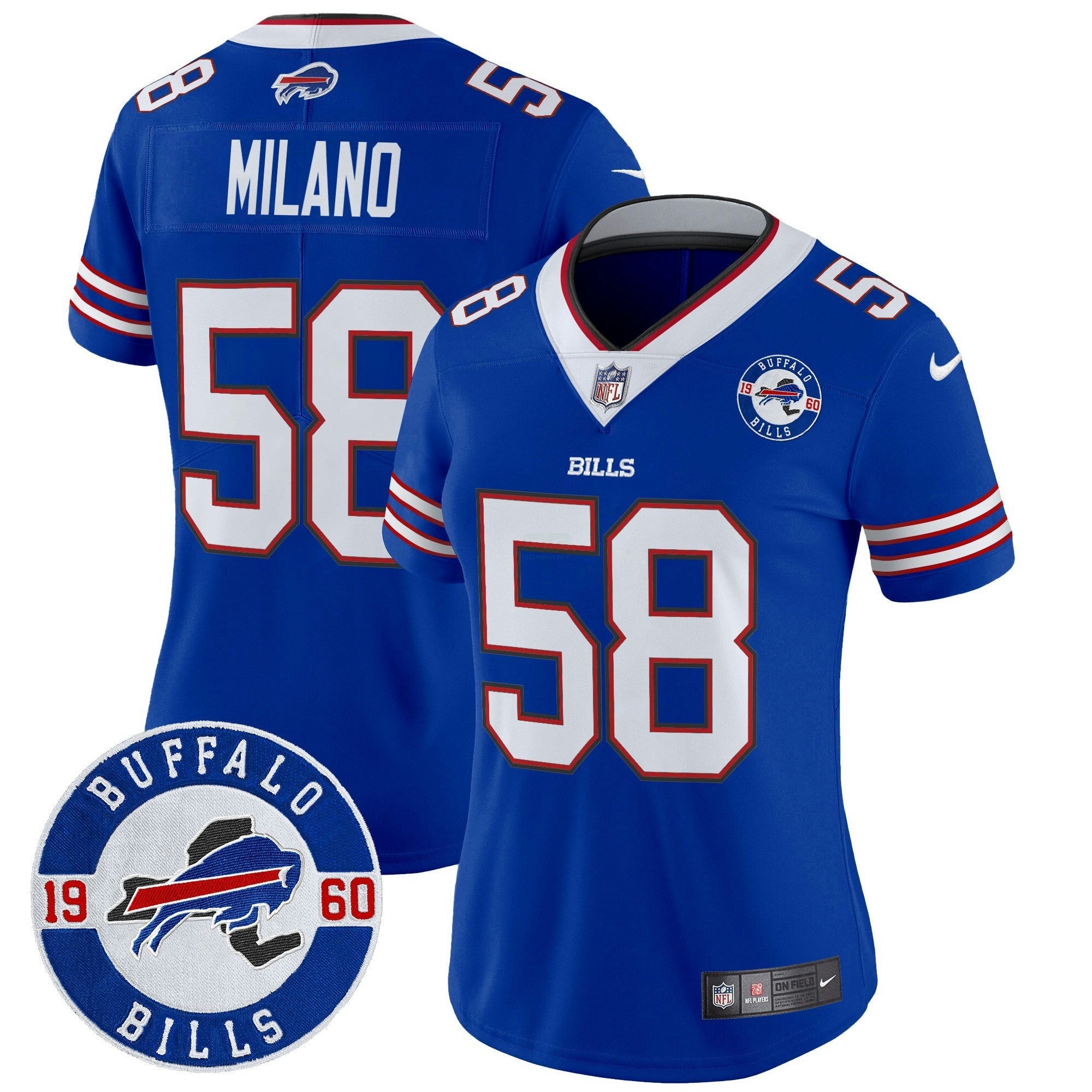 Camisa NFL Women’s Buffalo 2024 Vapor Limited Jersey – Est. 1960 Patch