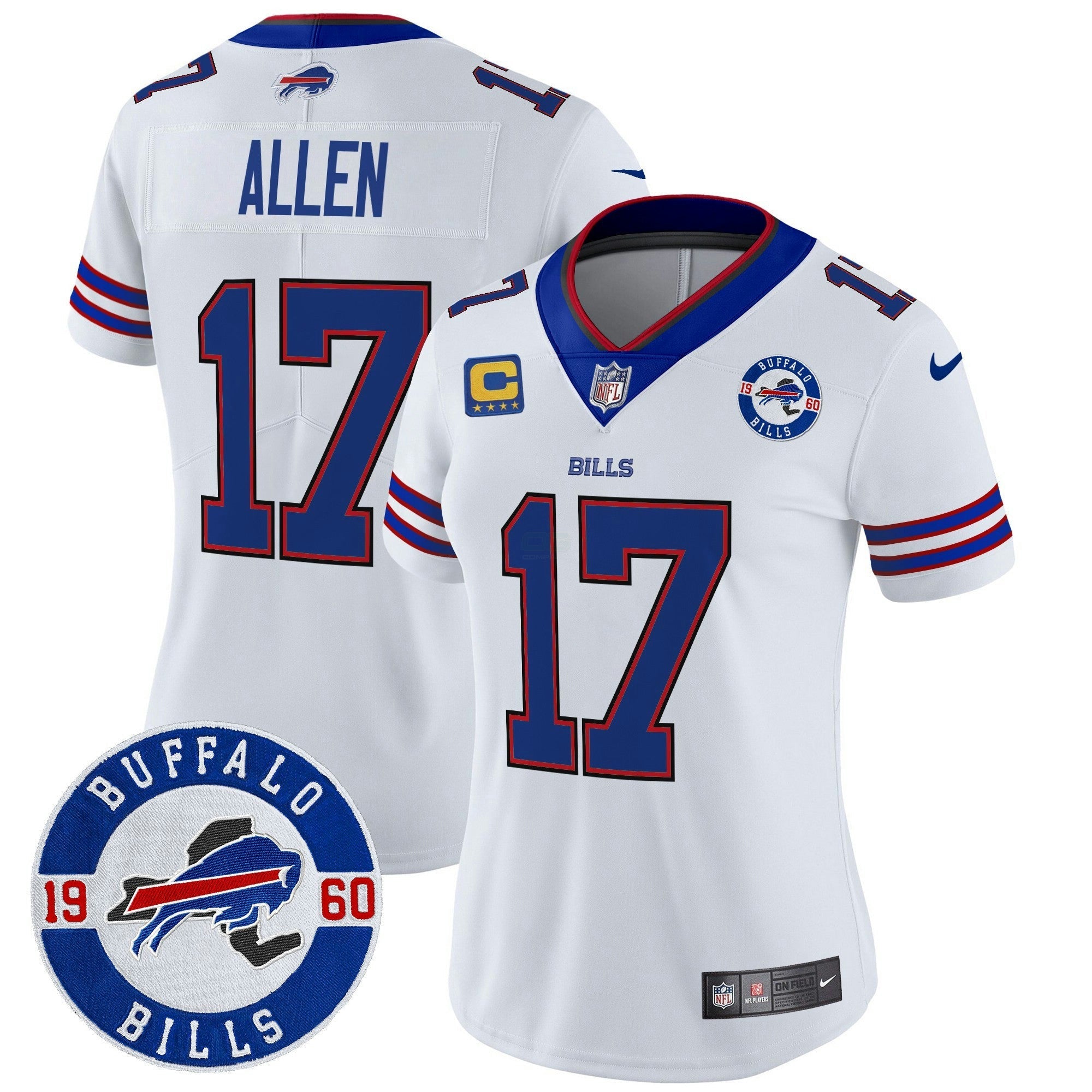 Camisa NFL Women’s Buffalo 2024 Vapor Limited Jersey – Est. 1960 Patch