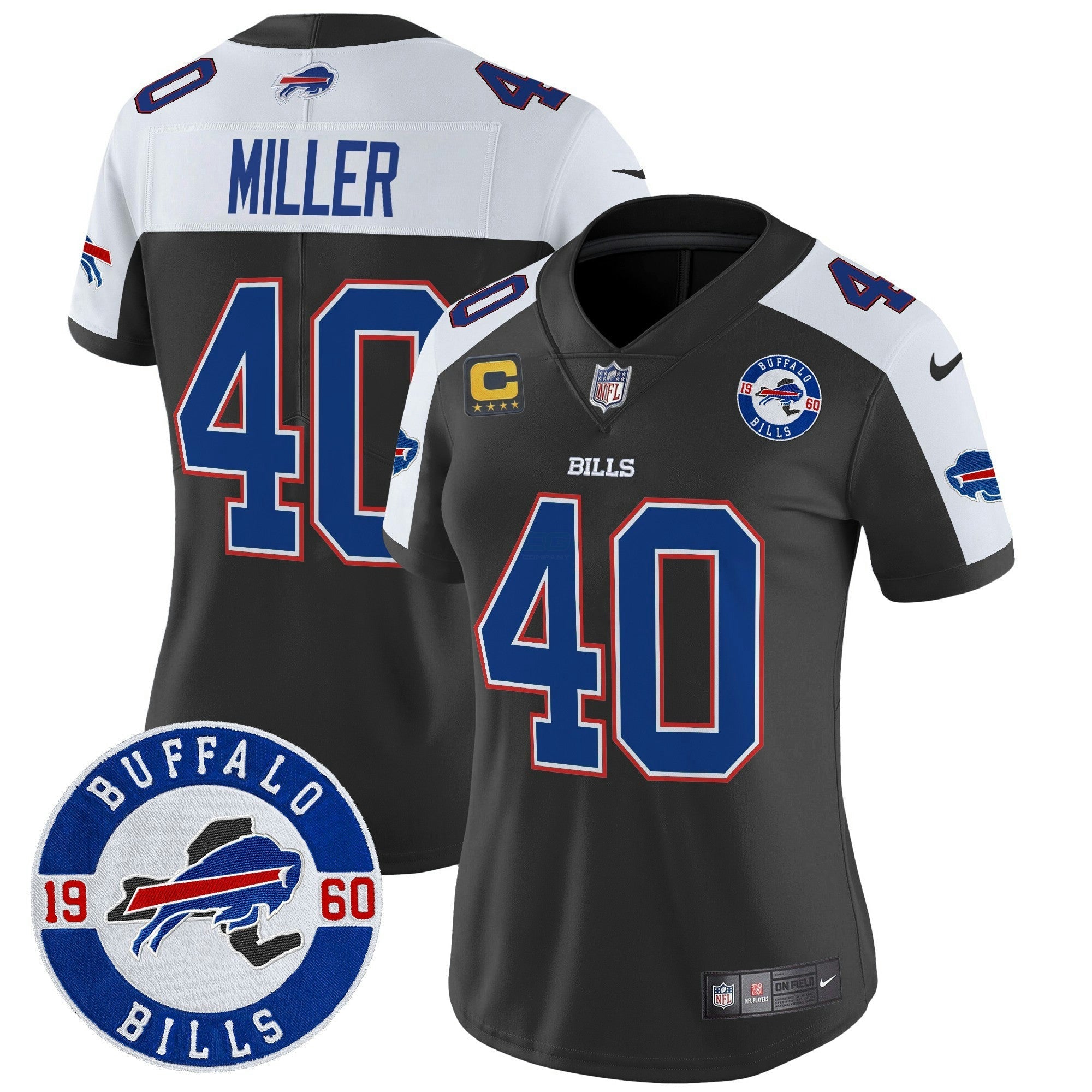 Camisa NFL Women’s Buffalo 2024 Vapor Limited Jersey – Est. 1960 Patch