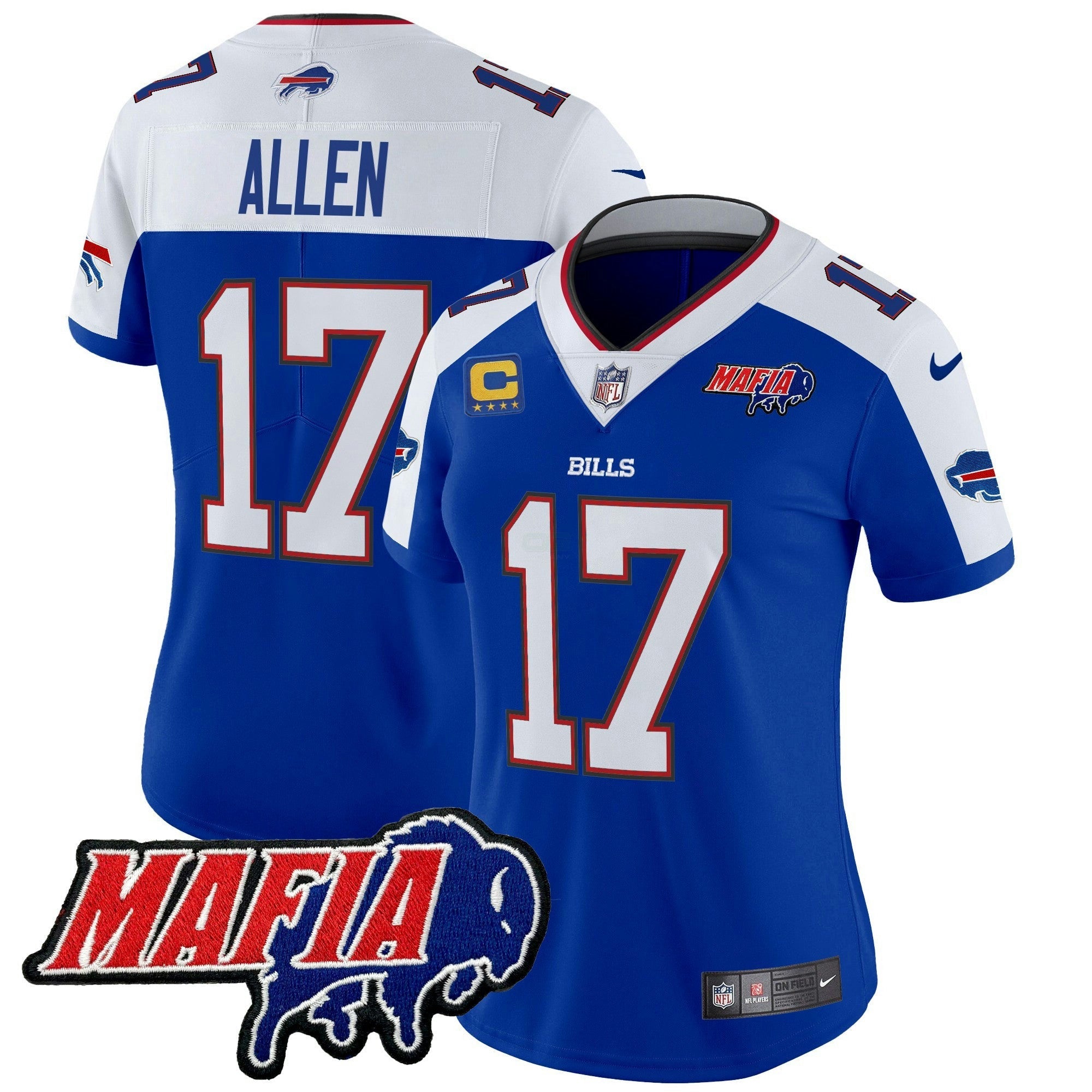 Camisa NFL Women’s Buffalo 2025 Mafia Patch Vapor Limited Jersey
