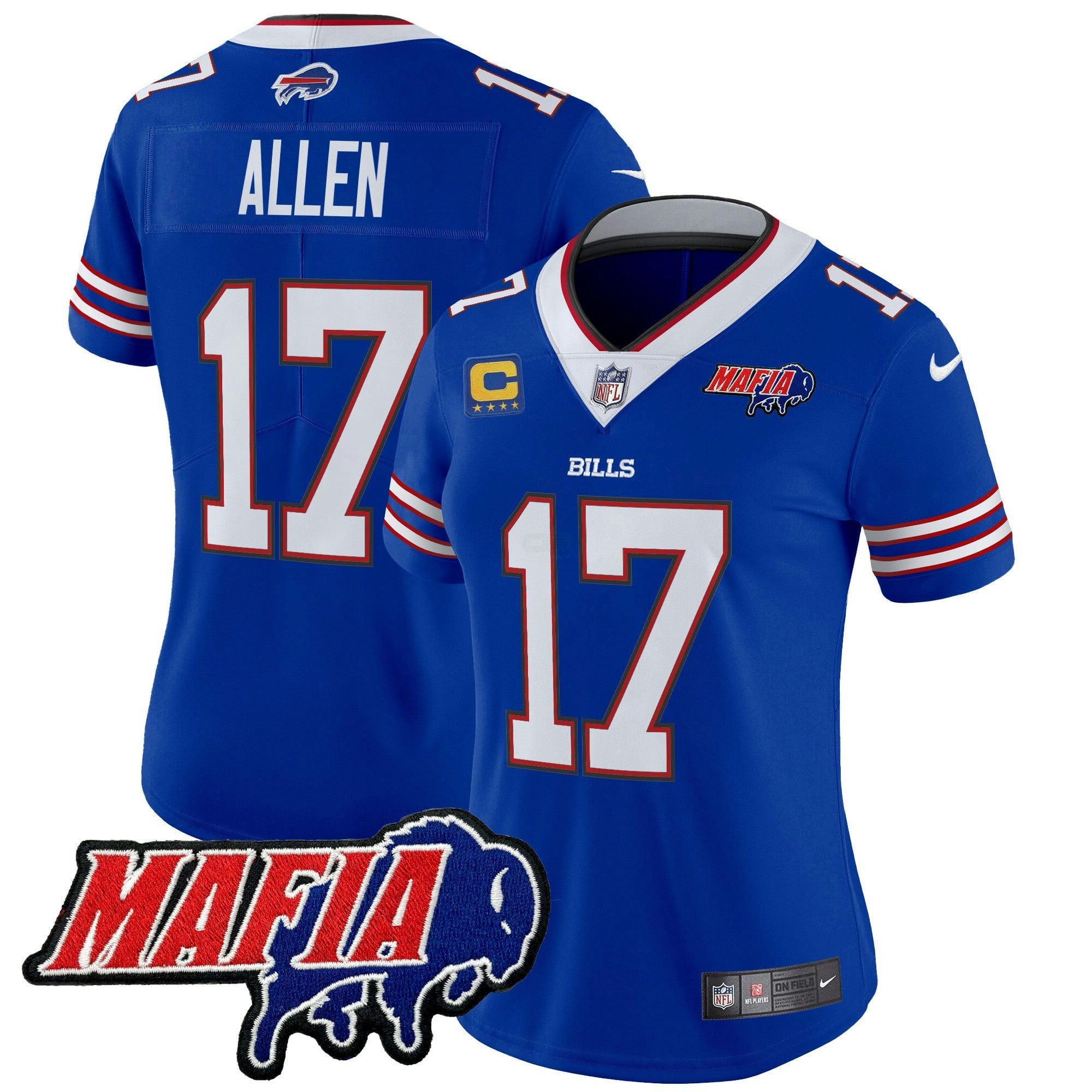 Camisa NFL Women’s Buffalo 2025 Mafia Patch Vapor Limited Jersey