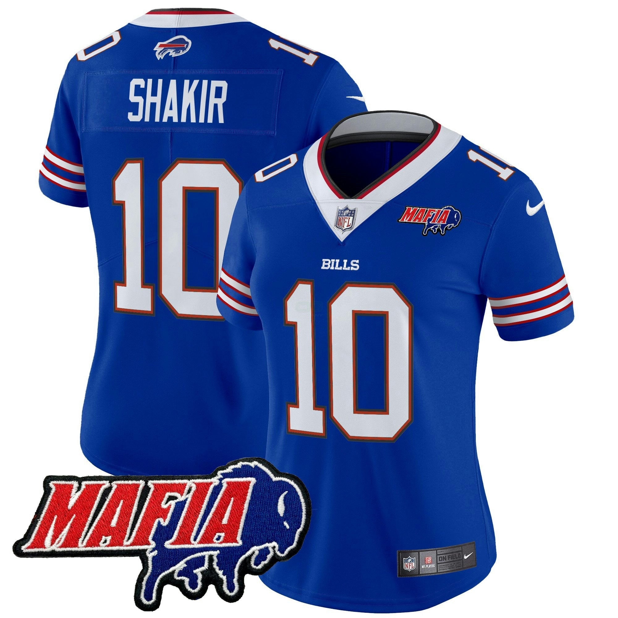 Camisa NFL Women’s Buffalo 2025 Mafia Patch Vapor Limited Jersey