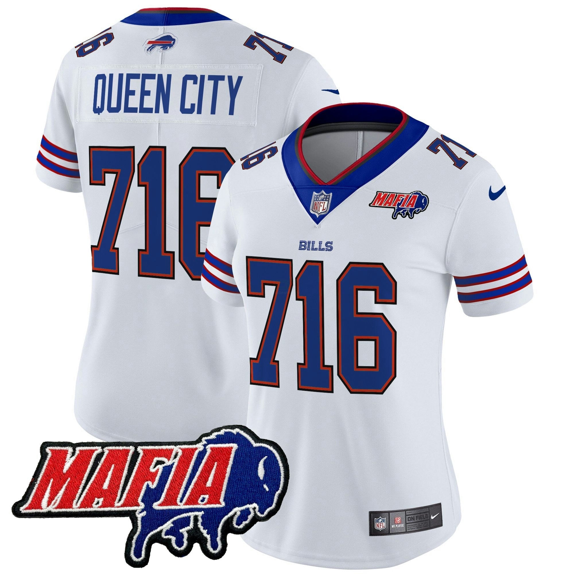 Camisa NFL Women’s Buffalo 2025 Mafia Patch Vapor Limited Jersey
