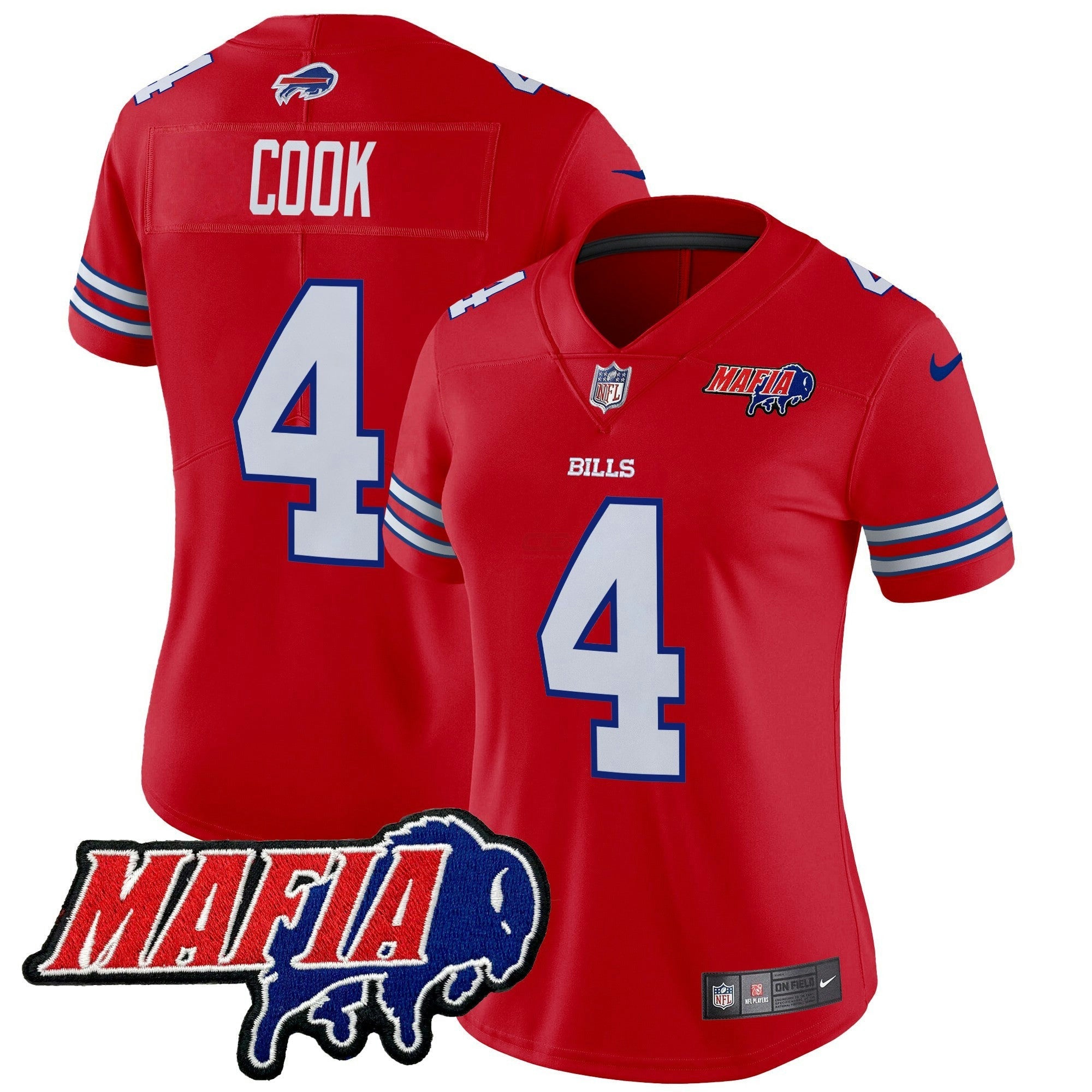 Camisa NFL Women’s Buffalo 2025 Mafia Patch Vapor Limited Jersey