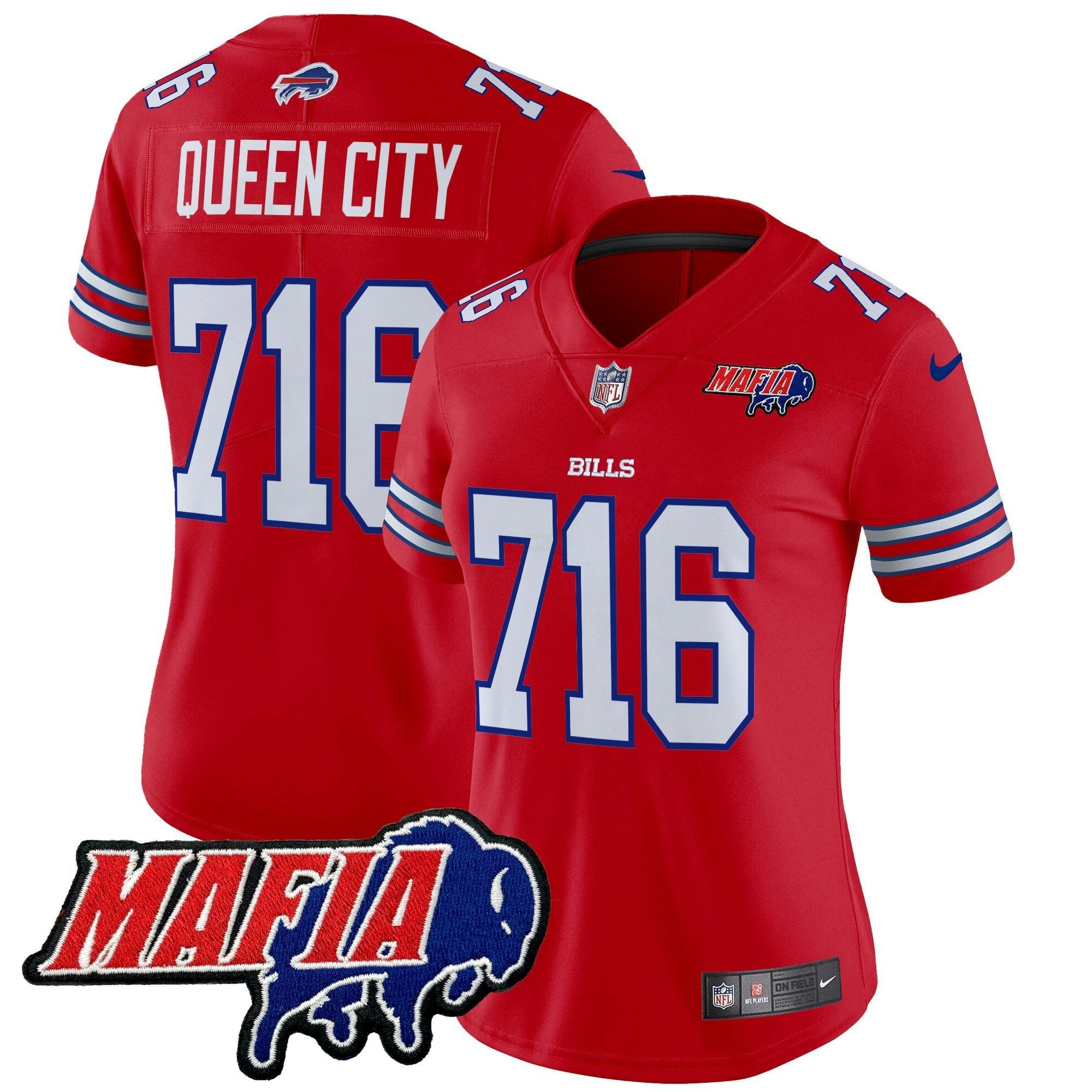 Camisa NFL Women’s Buffalo 2025 Mafia Patch Vapor Limited Jersey