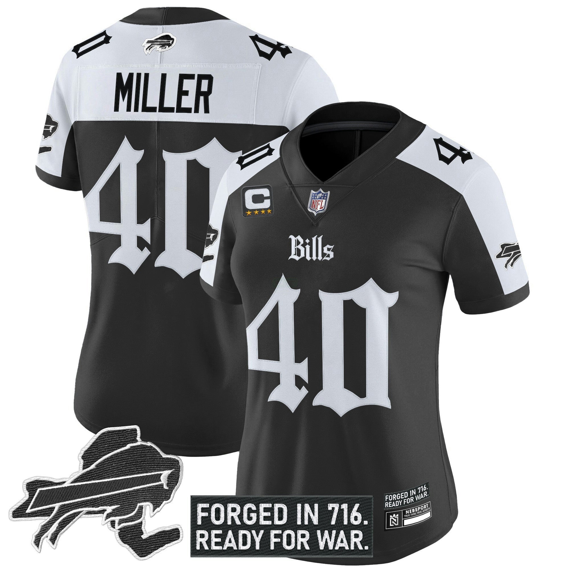 Camisa NFL Women’s Buffalo ‘Gothic Cold Front Edition’ Vapor Limited Jersey