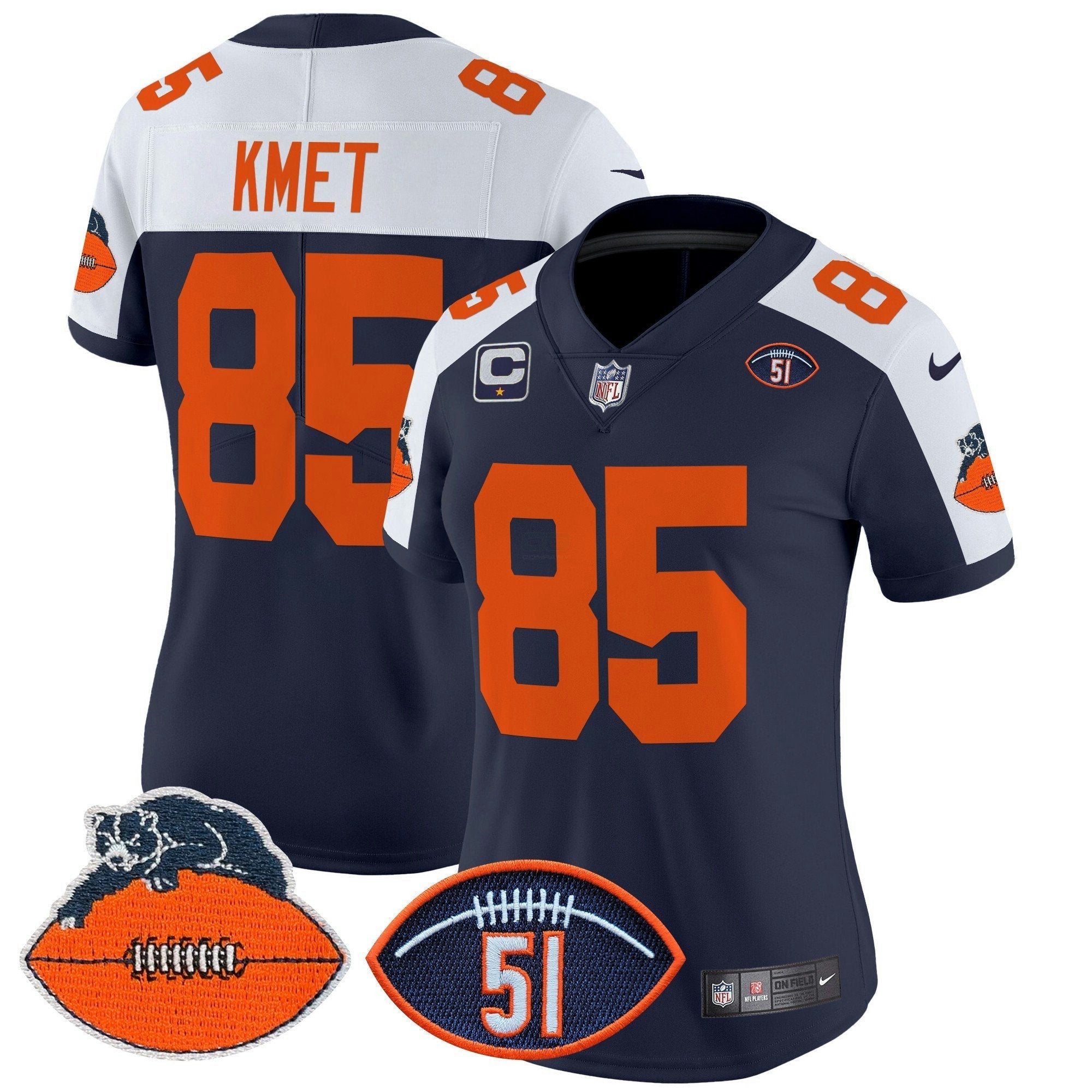 Camisa NFL Women’s Chicago Dick Butkus Patch Throwback Vapor Limited Jersey