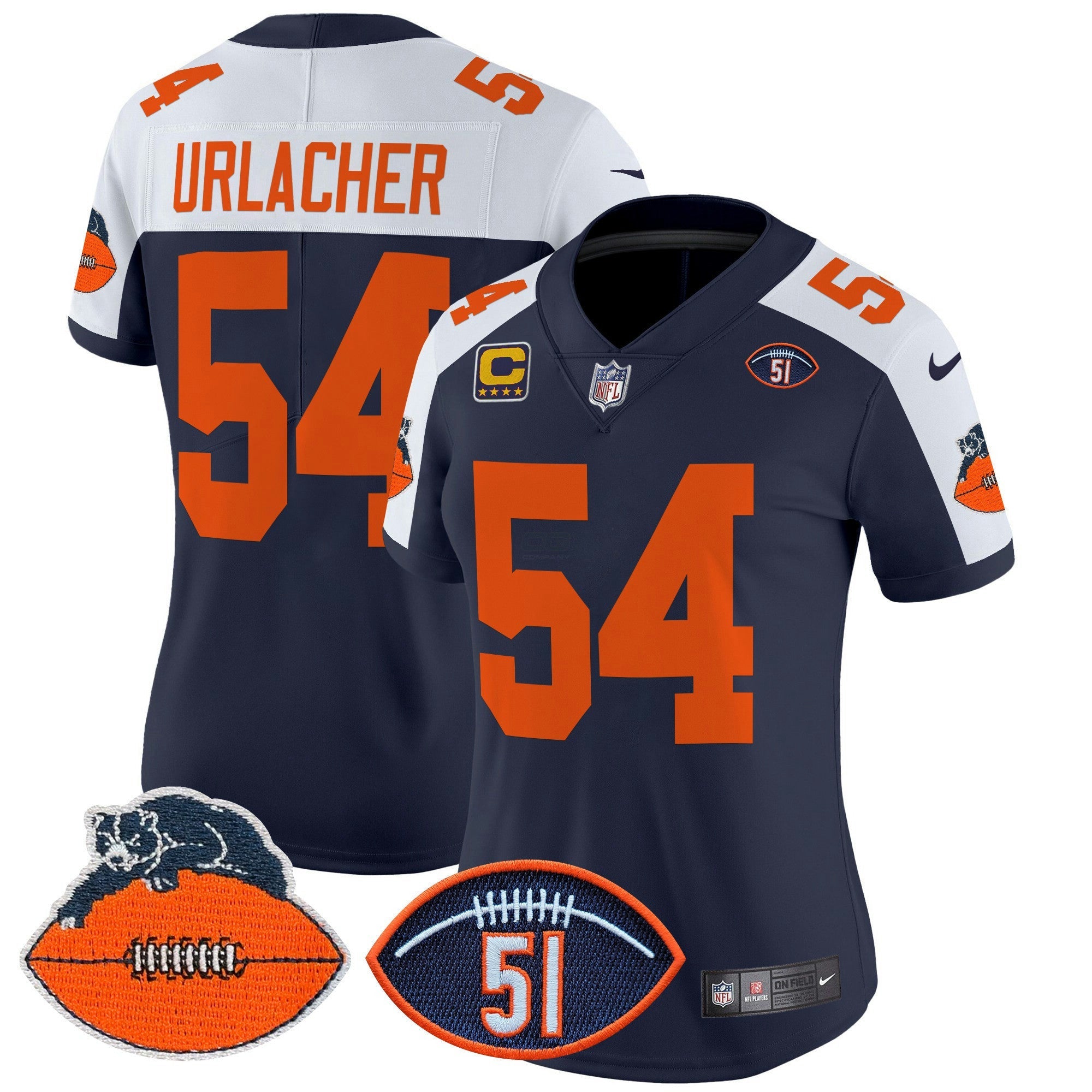 Camisa NFL Women’s Chicago Dick Butkus Patch Throwback Vapor Limited Jersey