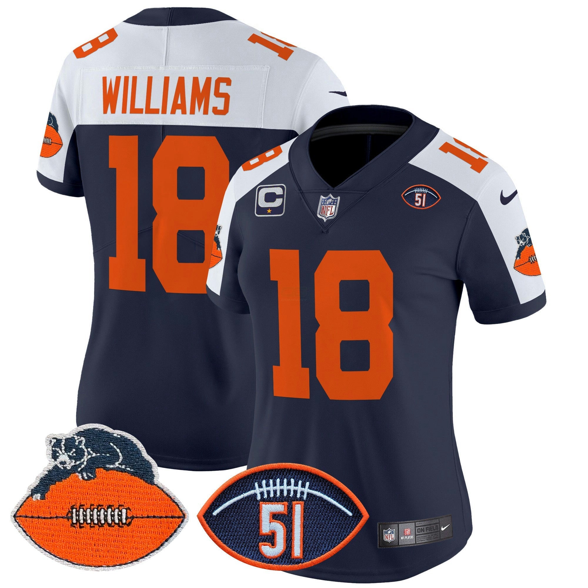 Camisa NFL Women’s Chicago Dick Butkus Patch Throwback Vapor Limited Jersey