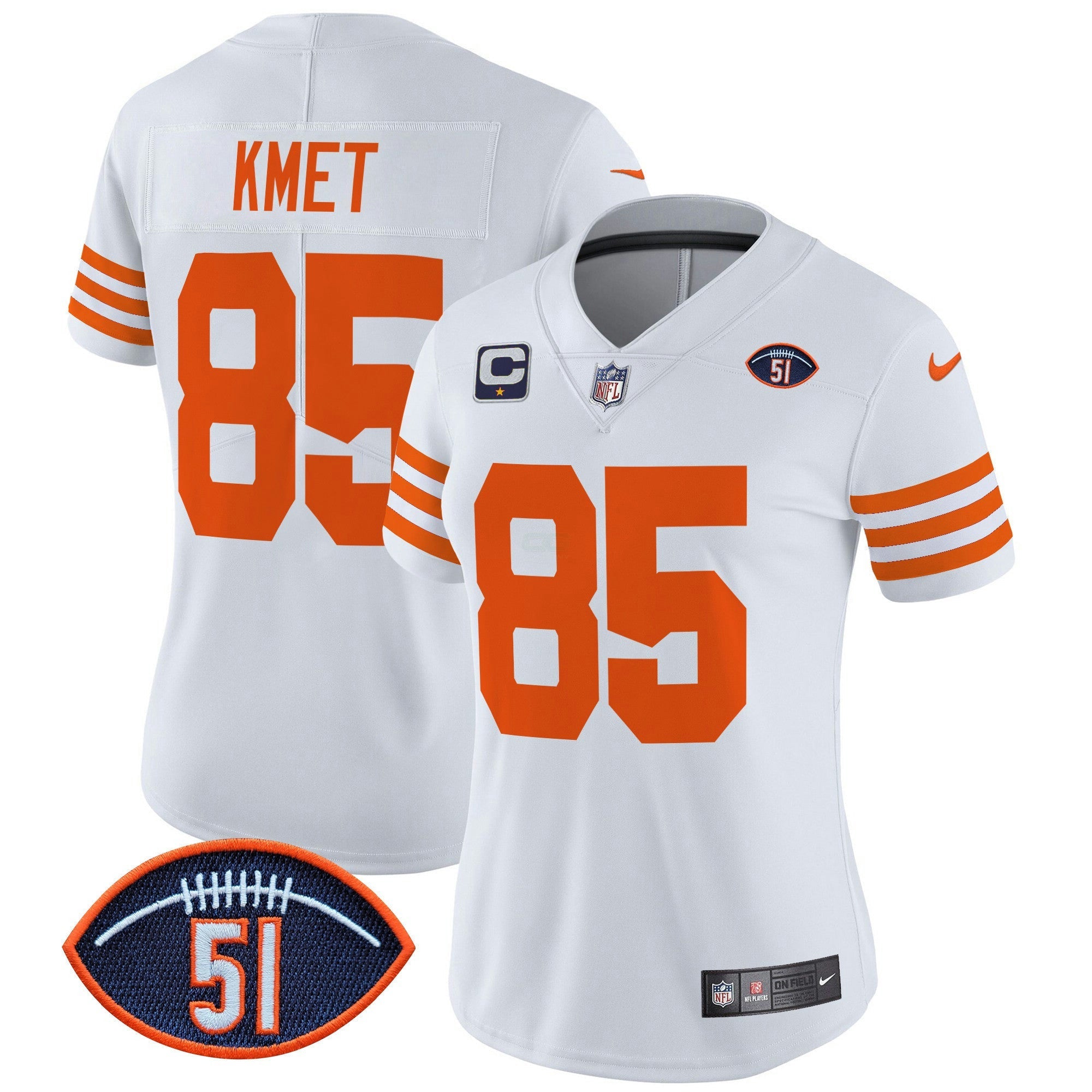 Camisa NFL Women’s Chicago Dick Butkus Patch Throwback Vapor Limited Jersey