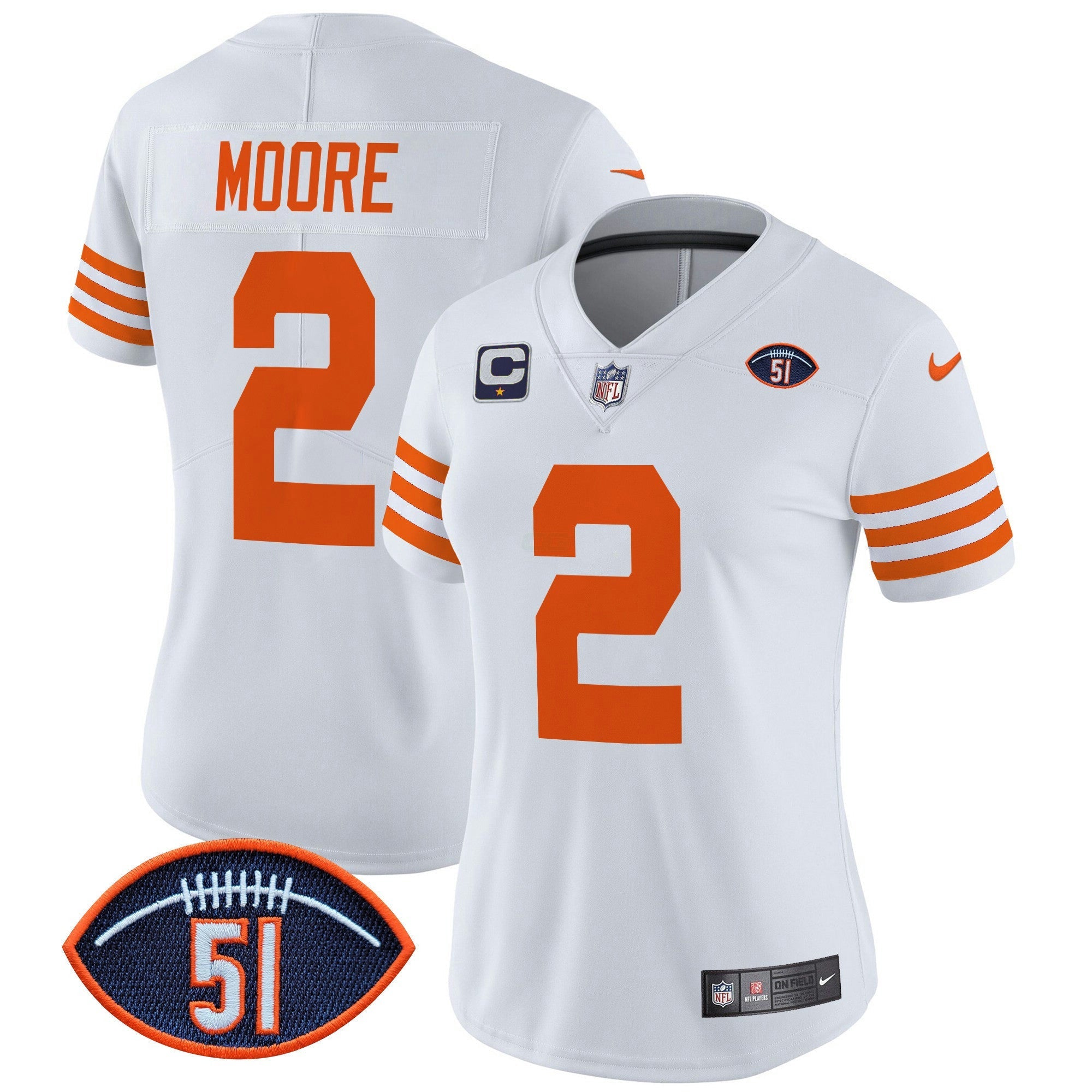 Camisa NFL Women’s Chicago Dick Butkus Patch Throwback Vapor Limited Jersey