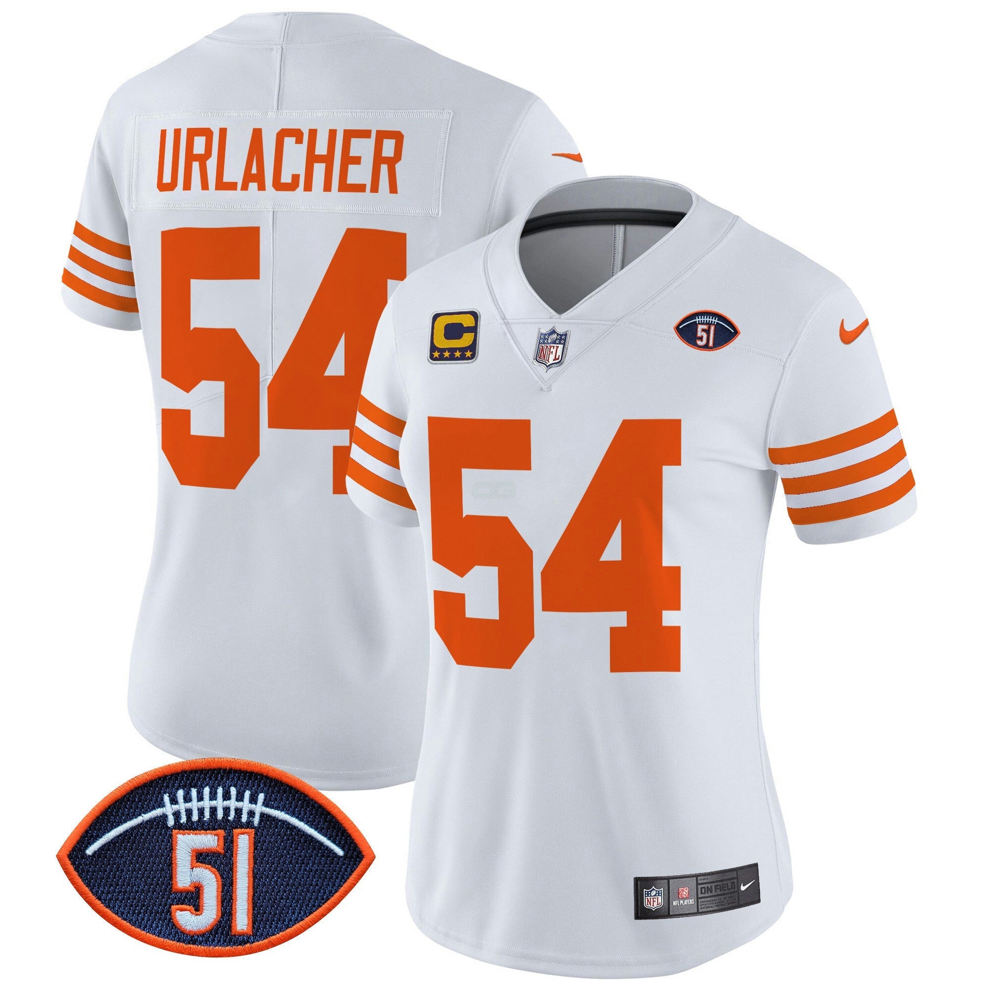 Camisa NFL Women’s Chicago Dick Butkus Patch Throwback Vapor Limited Jersey