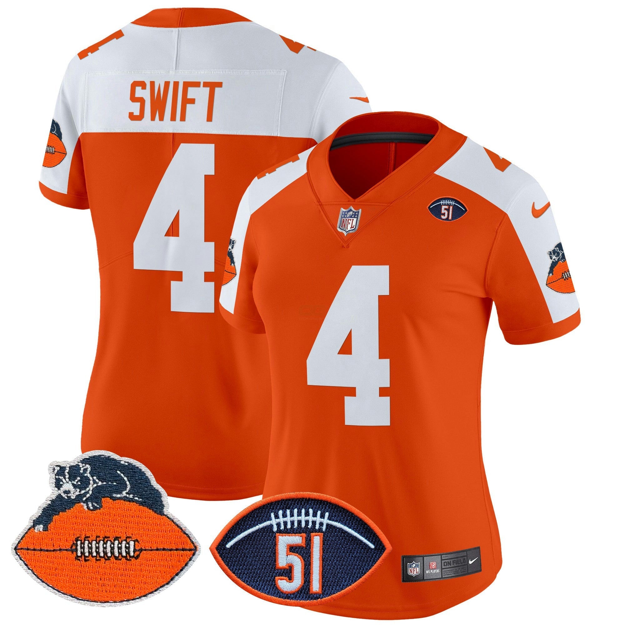 Camisa NFL Women’s Chicago Dick Butkus Patch Throwback Vapor Limited Jersey