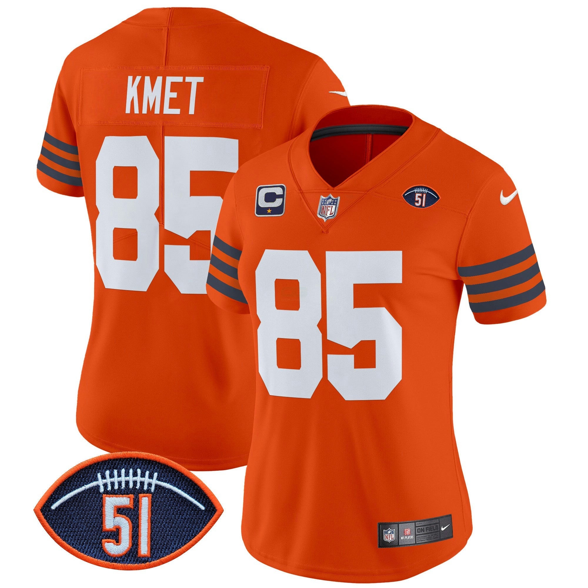 Camisa NFL Women’s Chicago Dick Butkus Patch Throwback Vapor Limited Jersey