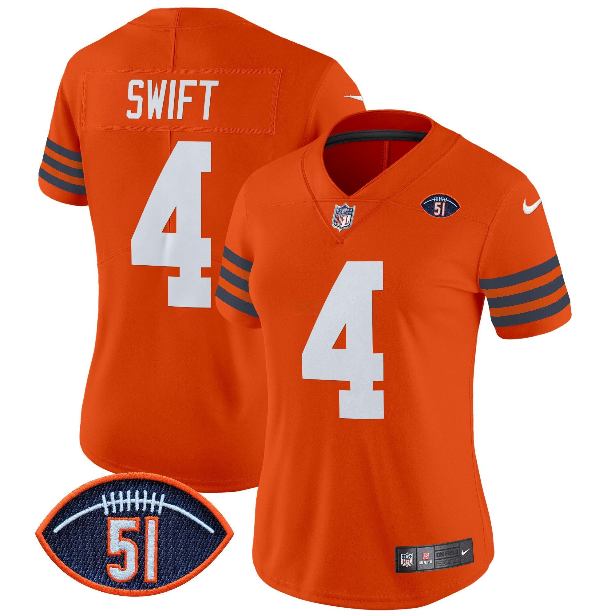 Camisa NFL Women’s Chicago Dick Butkus Patch Throwback Vapor Limited Jersey