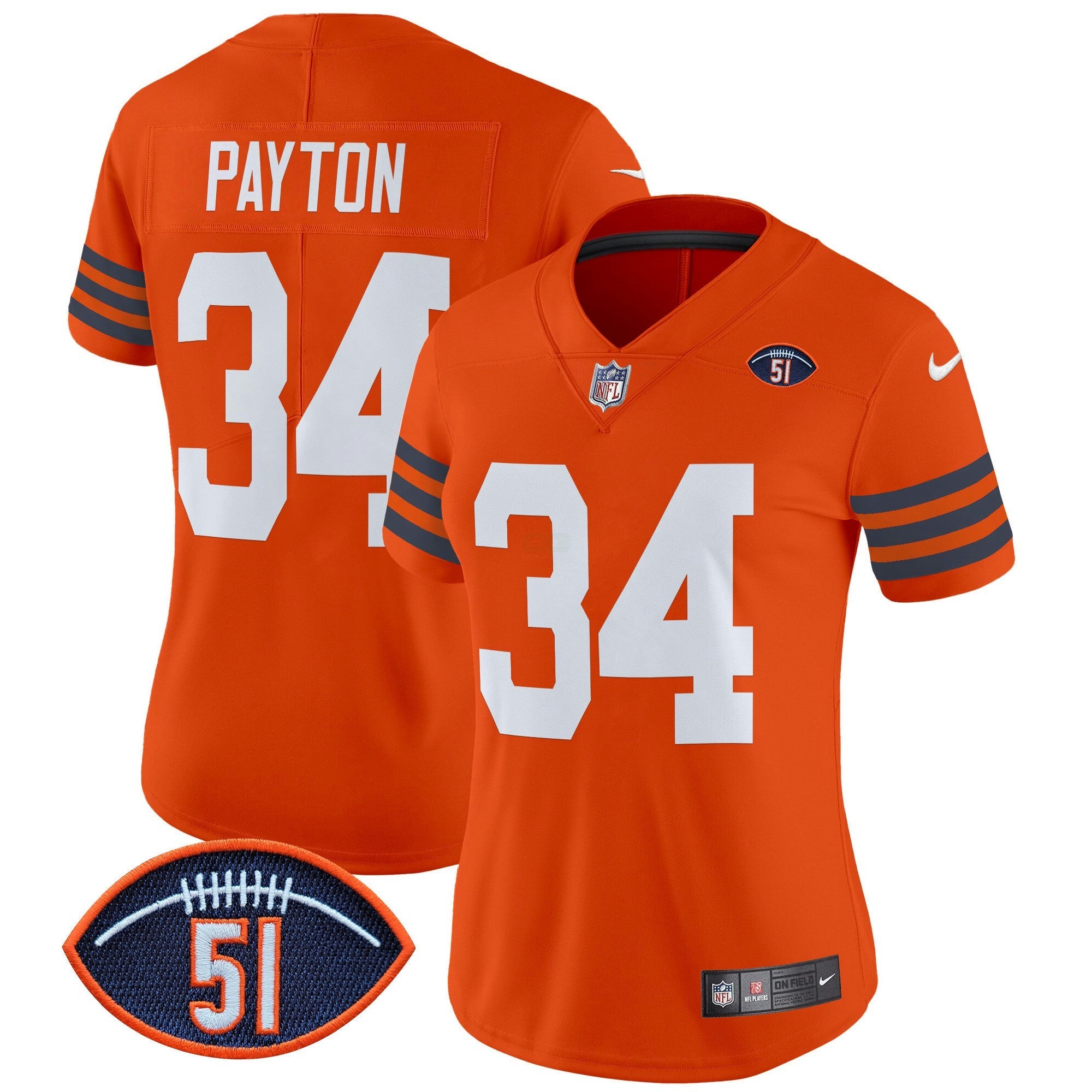 Camisa NFL Women’s Chicago Dick Butkus Patch Throwback Vapor Limited Jersey