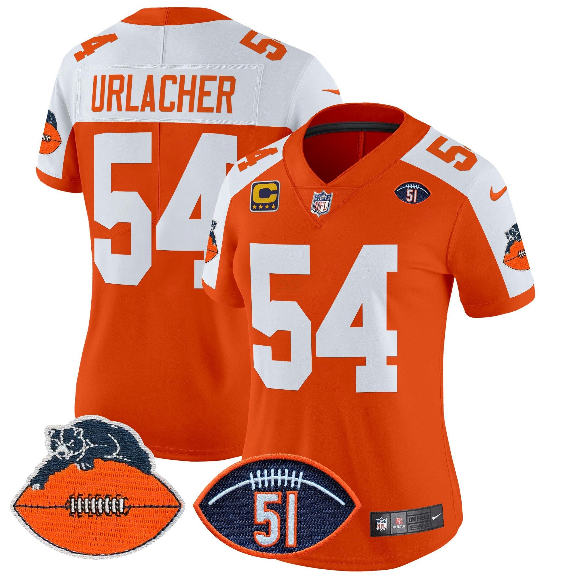 Camisa NFL Women’s Chicago Dick Butkus Patch Throwback Vapor Limited Jersey