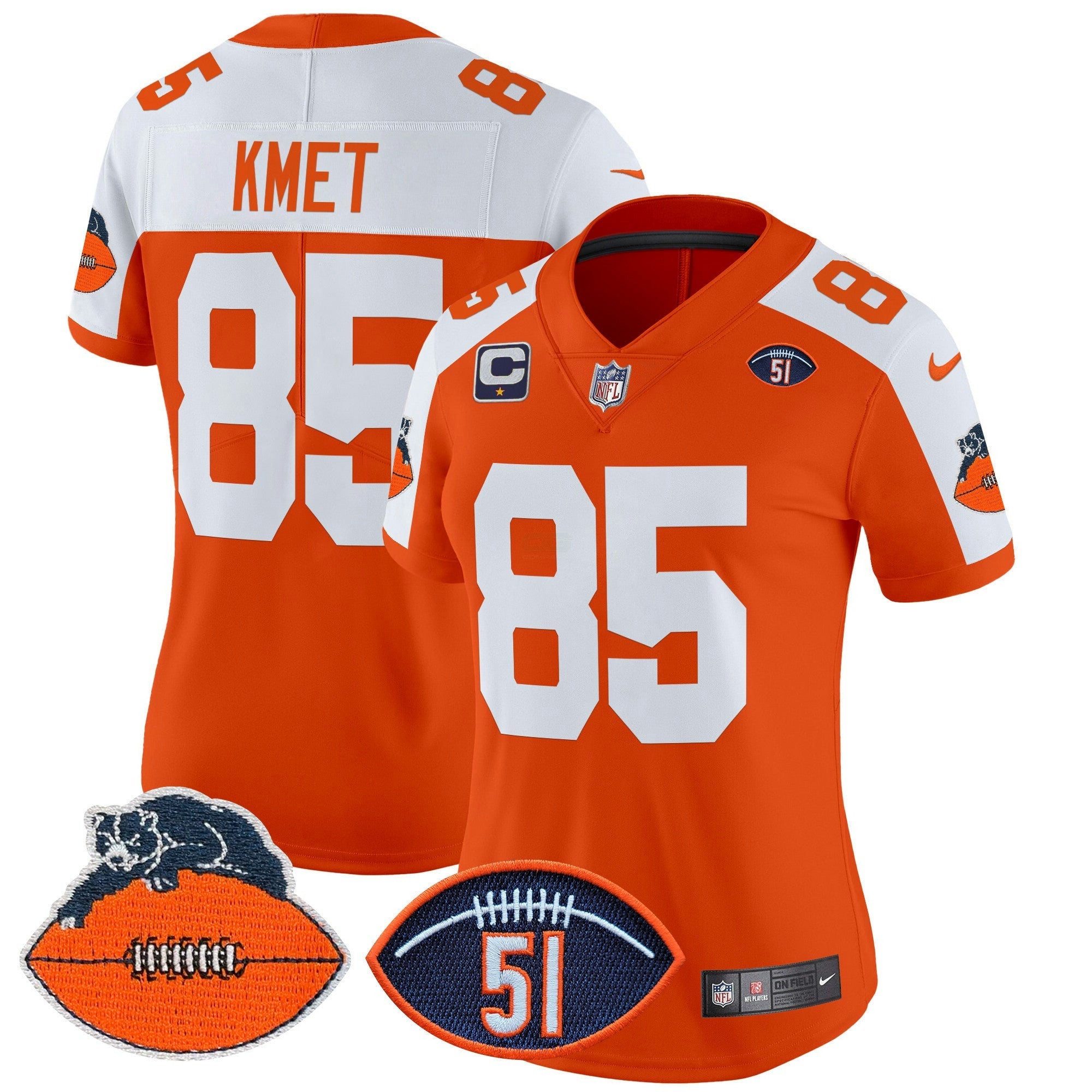 Camisa NFL Women’s Chicago Dick Butkus Patch Throwback Vapor Limited Jersey