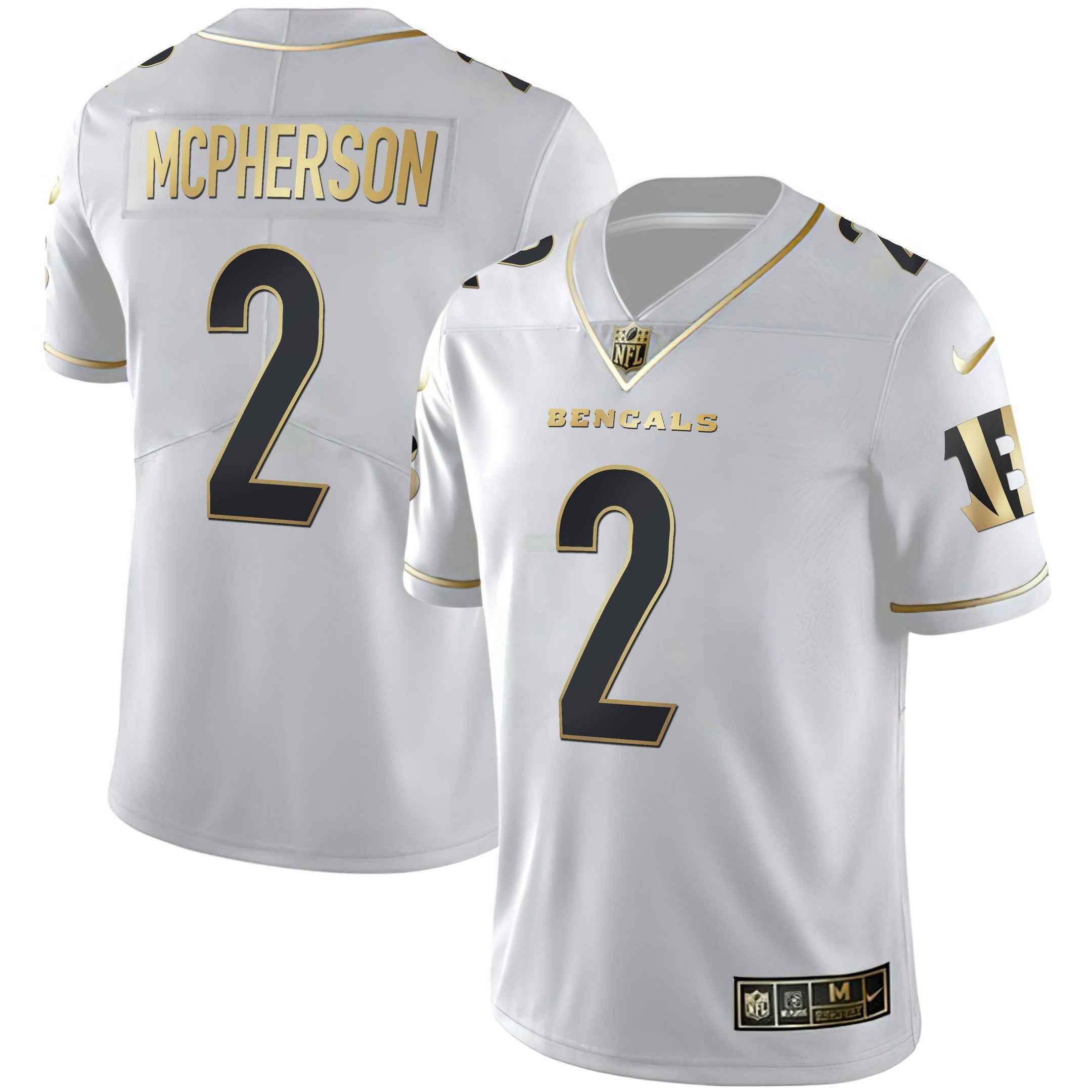Camisa NFL Women’s Cincinnati Branca Dourada & Preta Dourada Jersey
