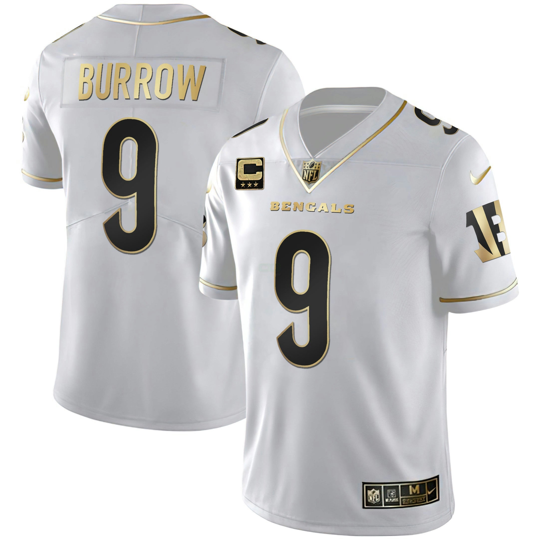 Camisa NFL Women’s Cincinnati Branca Dourada & Preta Dourada Jersey