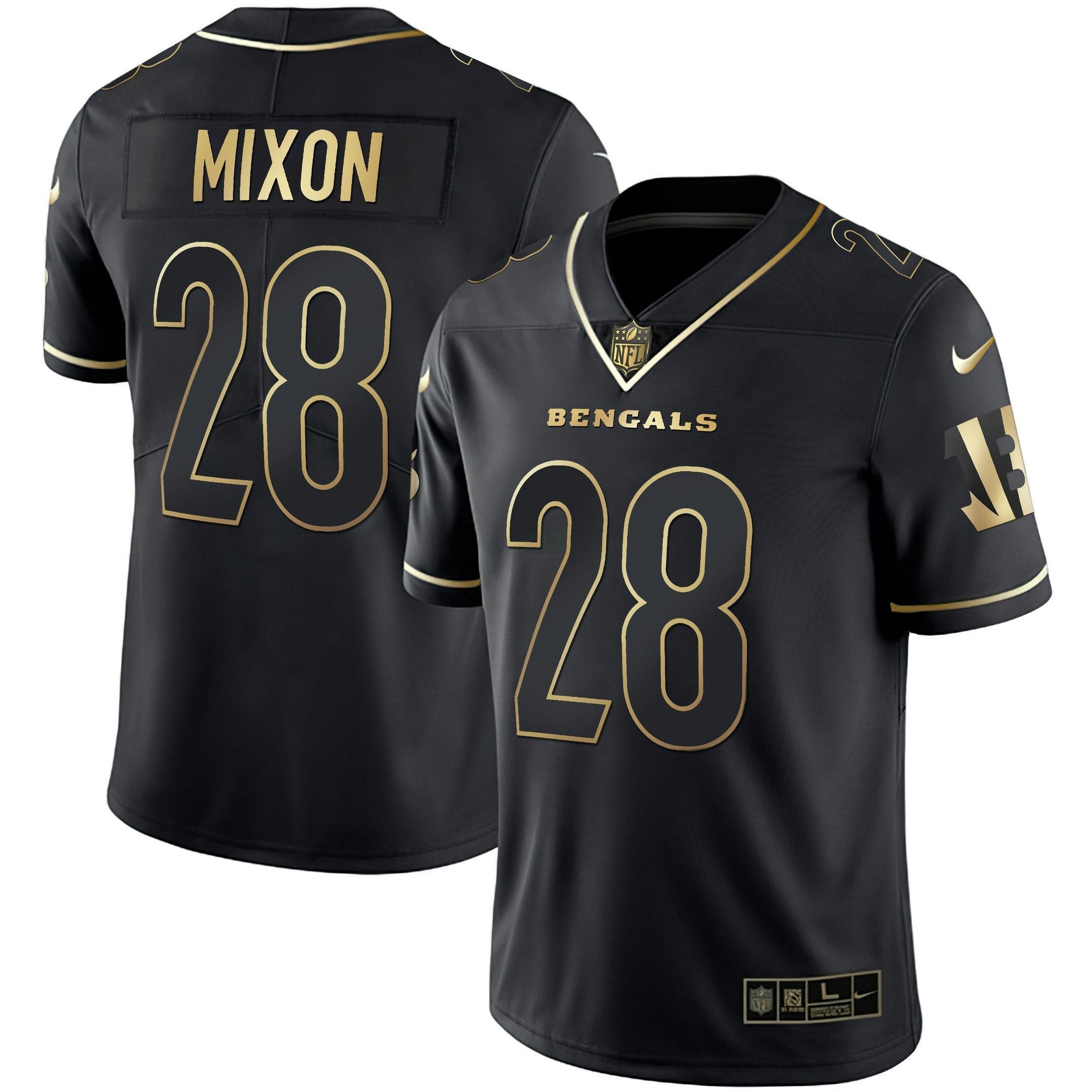 Camisa NFL Women’s Cincinnati Branca Dourada & Preta Dourada Jersey