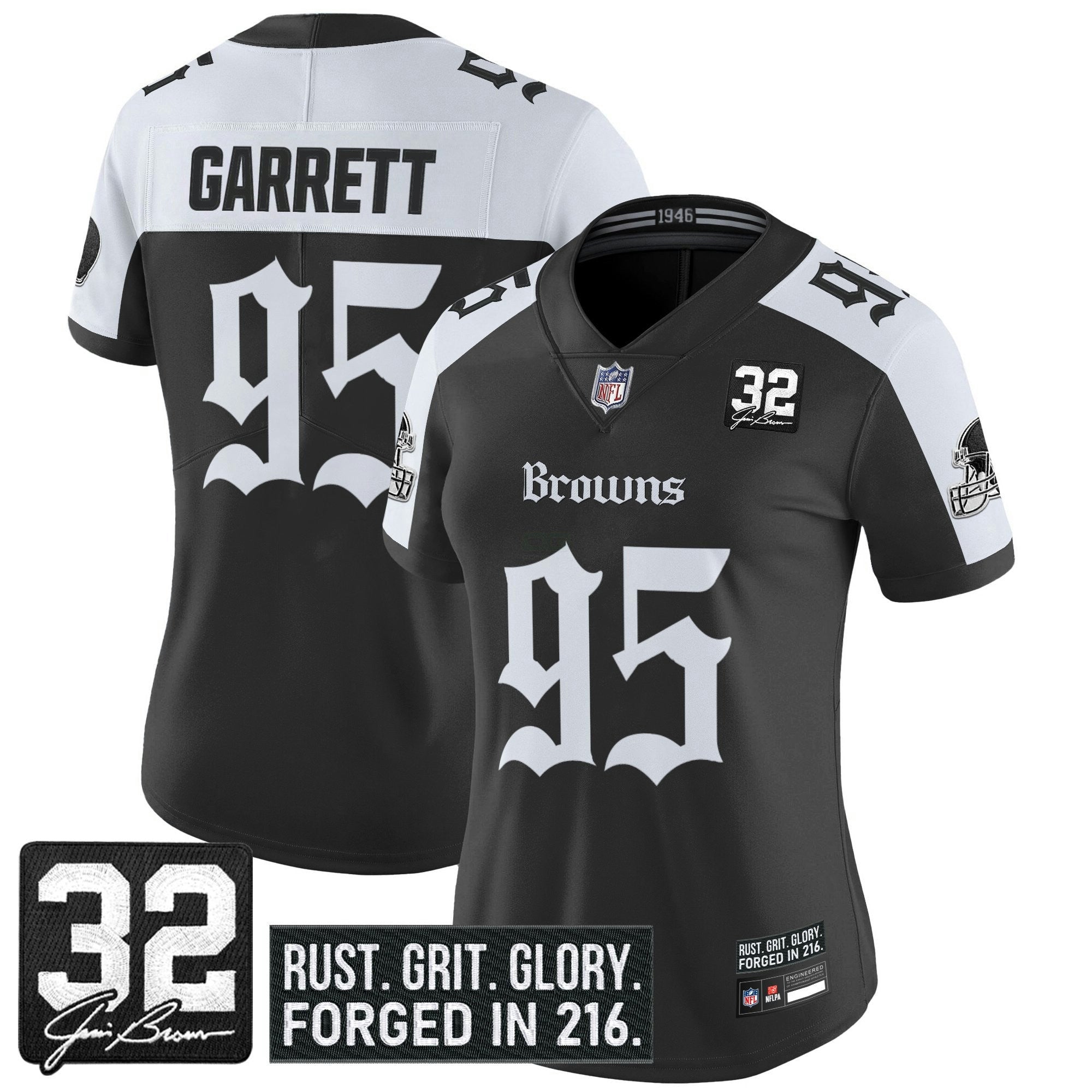 Camisa NFL Women’s Cleveland ‘Gothic Dawg Shadows Drop’ Vapor Limited Jersey