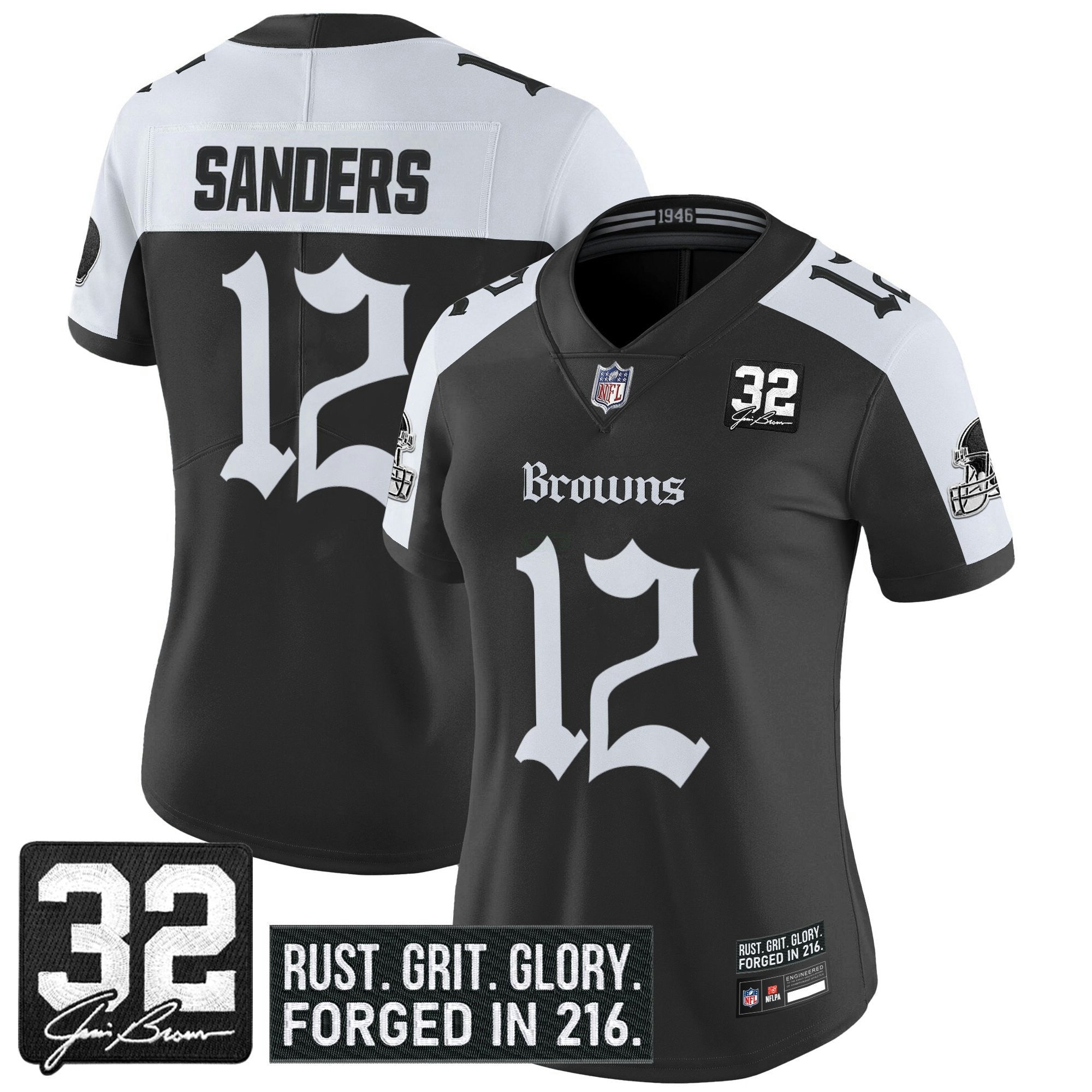 Camisa NFL Women’s Cleveland ‘Gothic Dawg Shadows Drop’ Vapor Limited Jersey