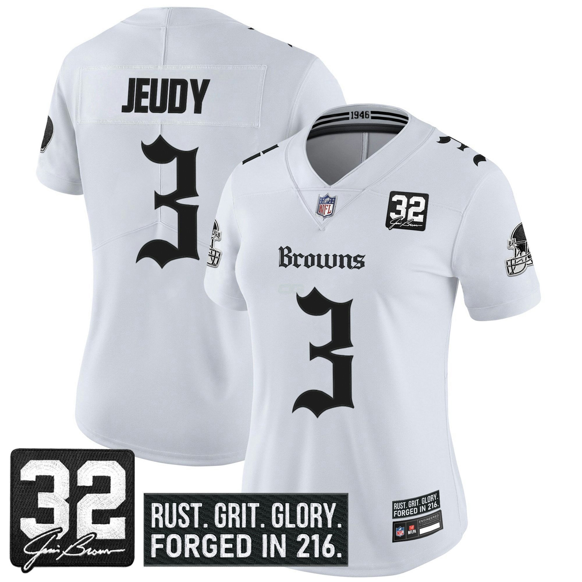 Camisa NFL Women’s Cleveland ‘Gothic Dawg Shadows Drop’ Vapor Limited Jersey
