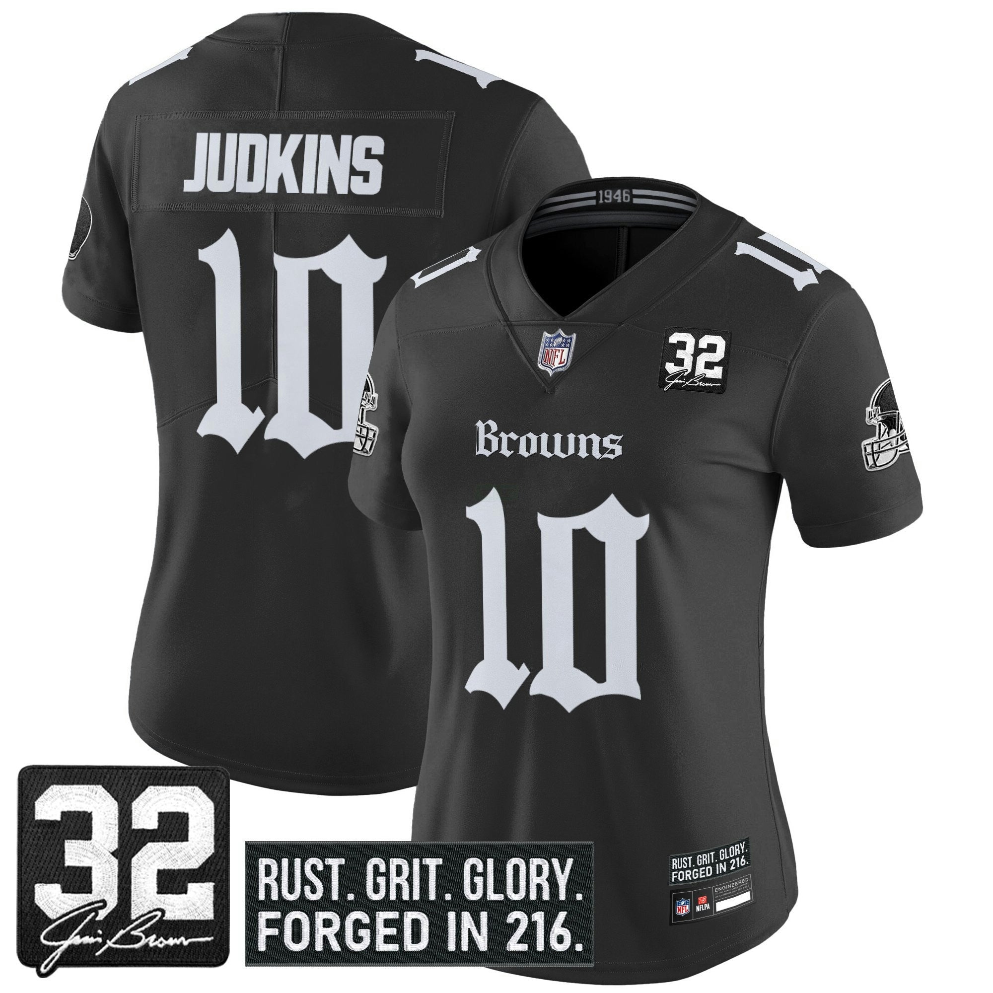 Camisa NFL Women’s Cleveland ‘Gothic Dawg Shadows Drop’ Vapor Limited Jersey