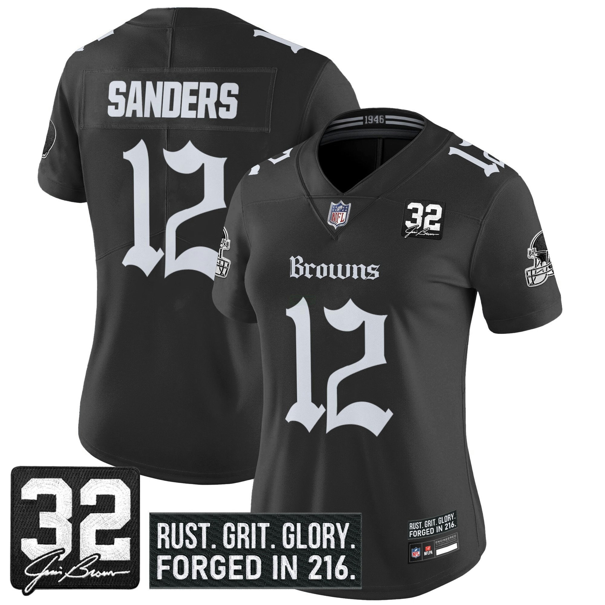 Camisa NFL Women’s Cleveland ‘Gothic Dawg Shadows Drop’ Vapor Limited Jersey