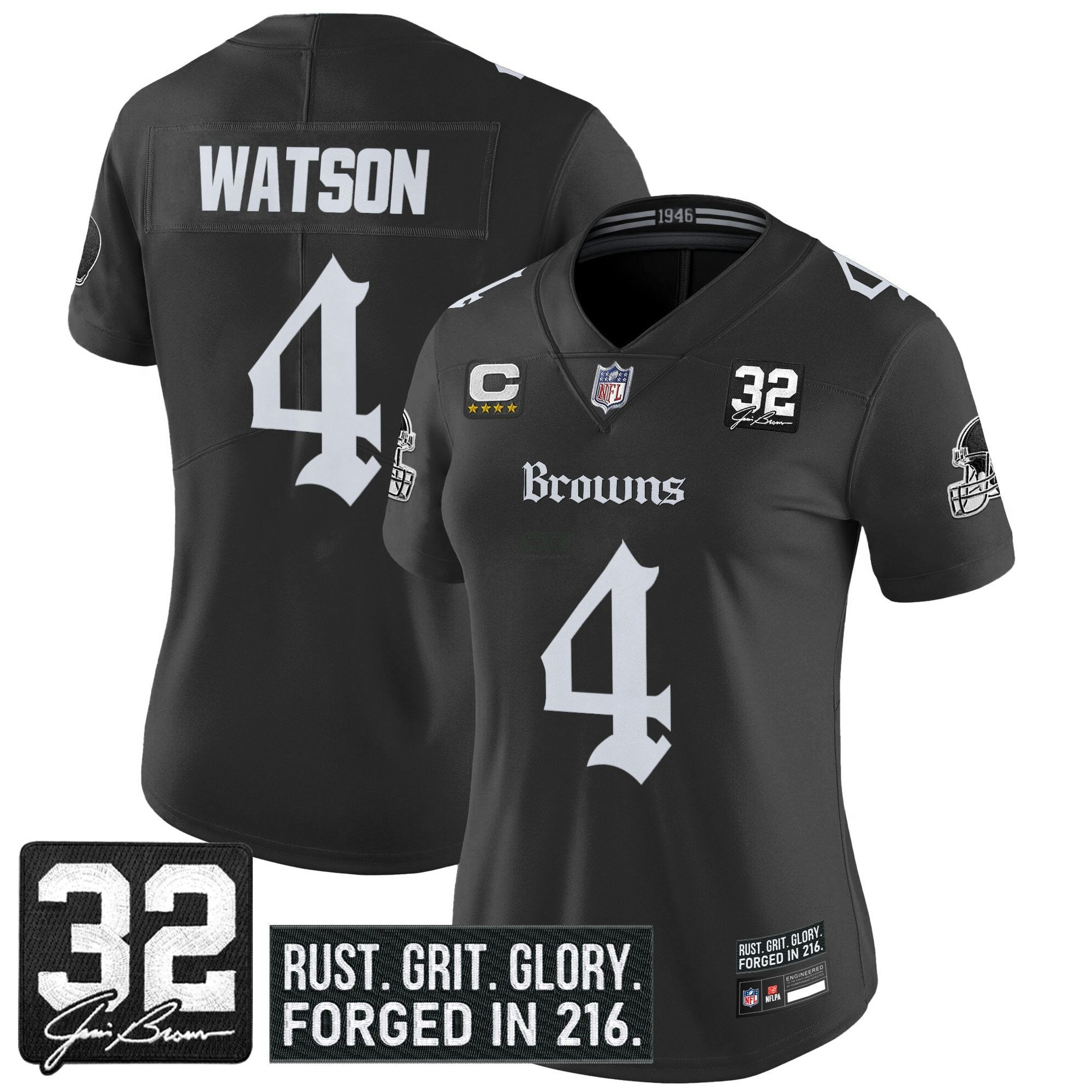 Camisa NFL Women’s Cleveland ‘Gothic Dawg Shadows Drop’ Vapor Limited Jersey