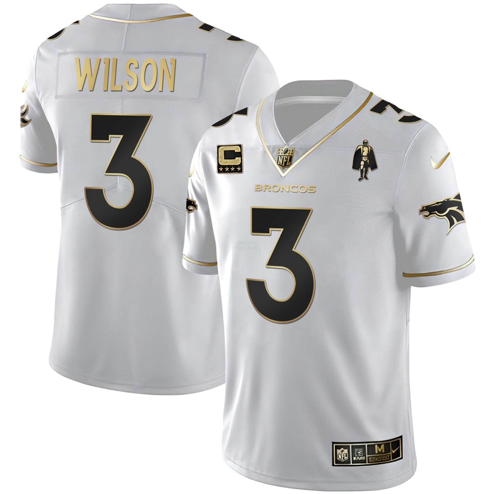 Camisa NFL Women’s Denver Branca Dourada and Preta Dourada Jersey