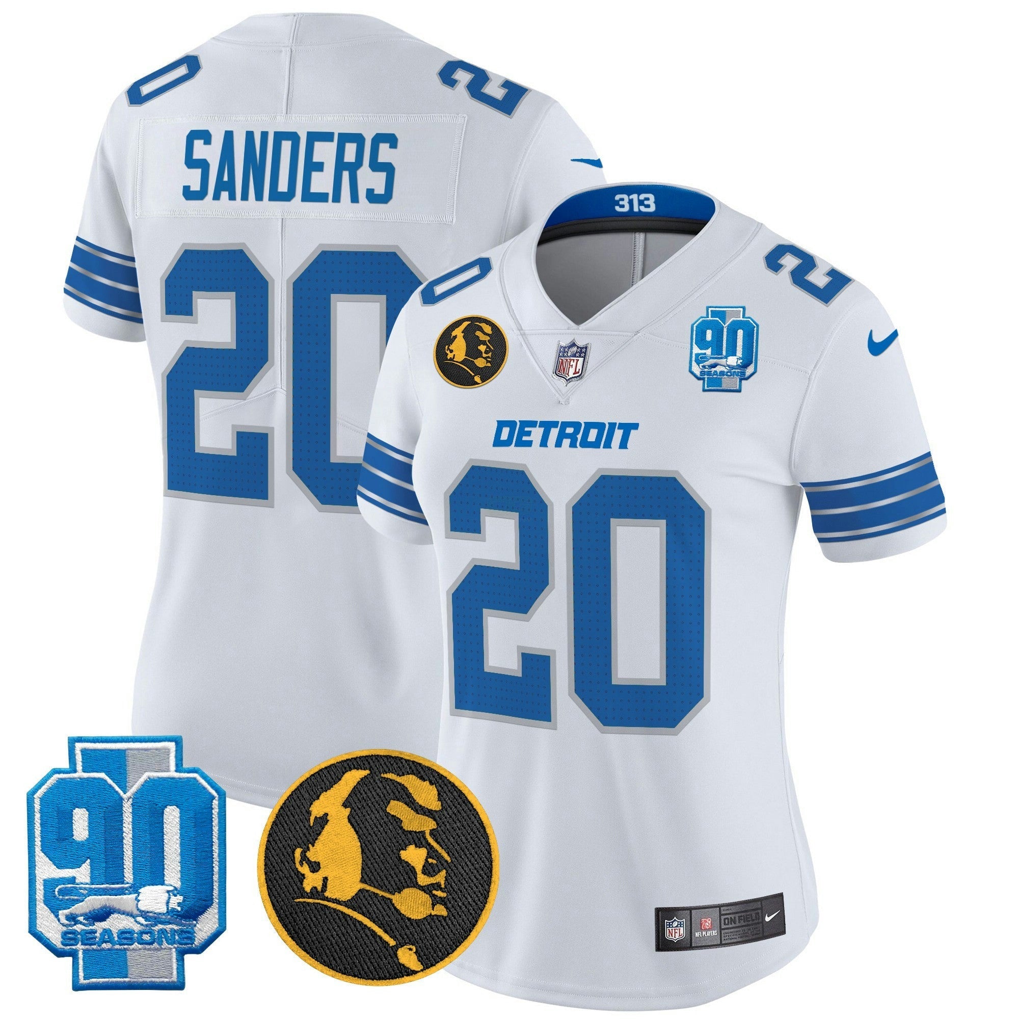 Camisa NFL Women’s Detroit 2024 90th & John Madden Patch Vapor Limited Jersey