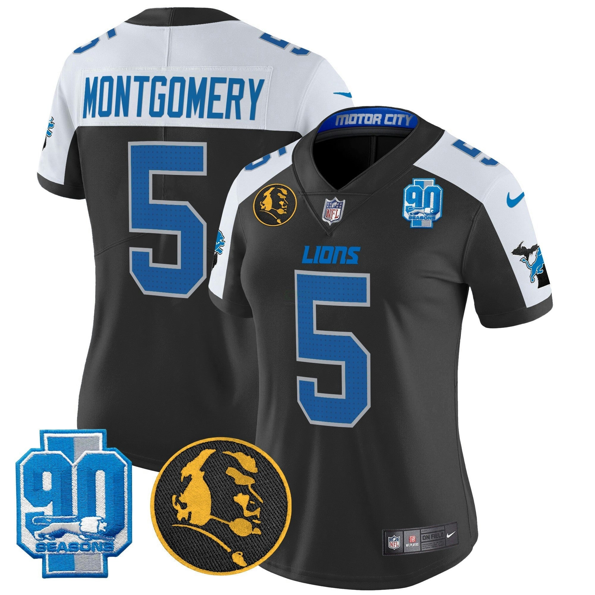 Camisa NFL Women’s Detroit 2024 90th & John Madden Patch Vapor Limited Jersey