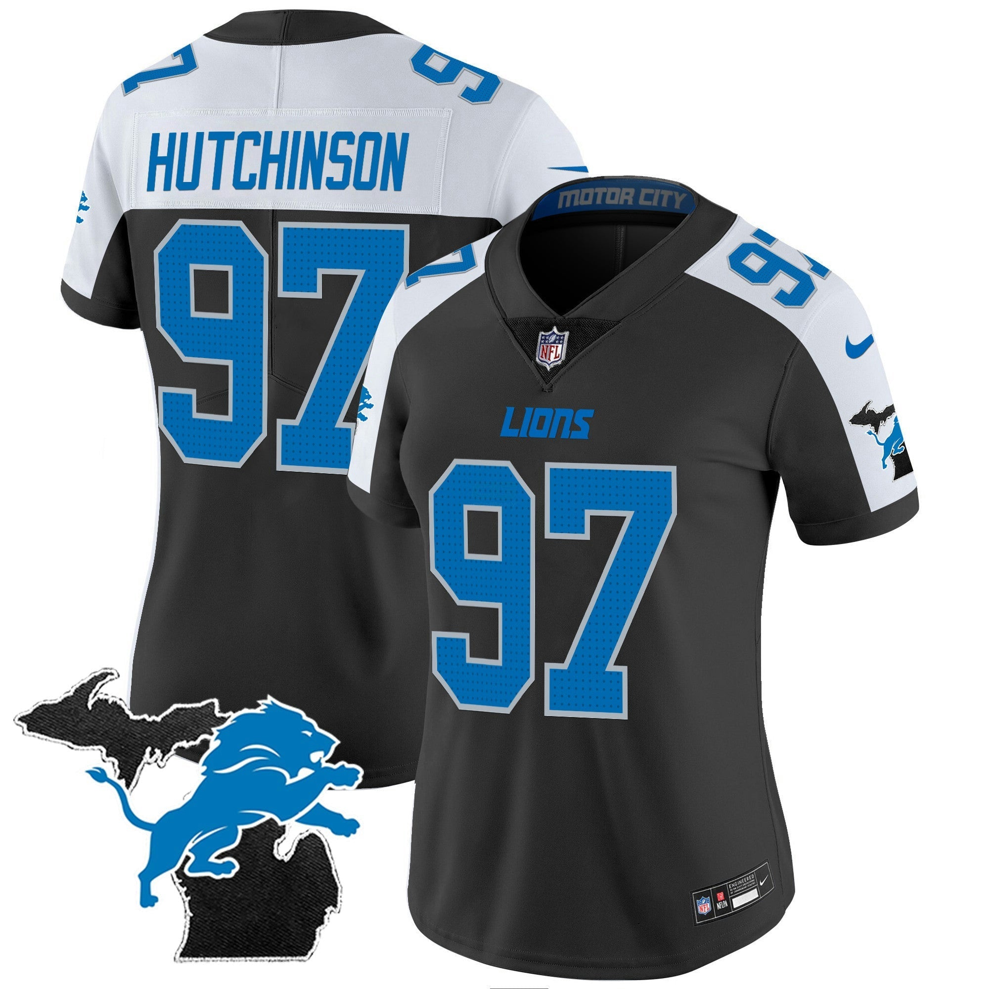 Camisa NFL Women’s Detroit 2024 Michigan Patch Vapor Jersey