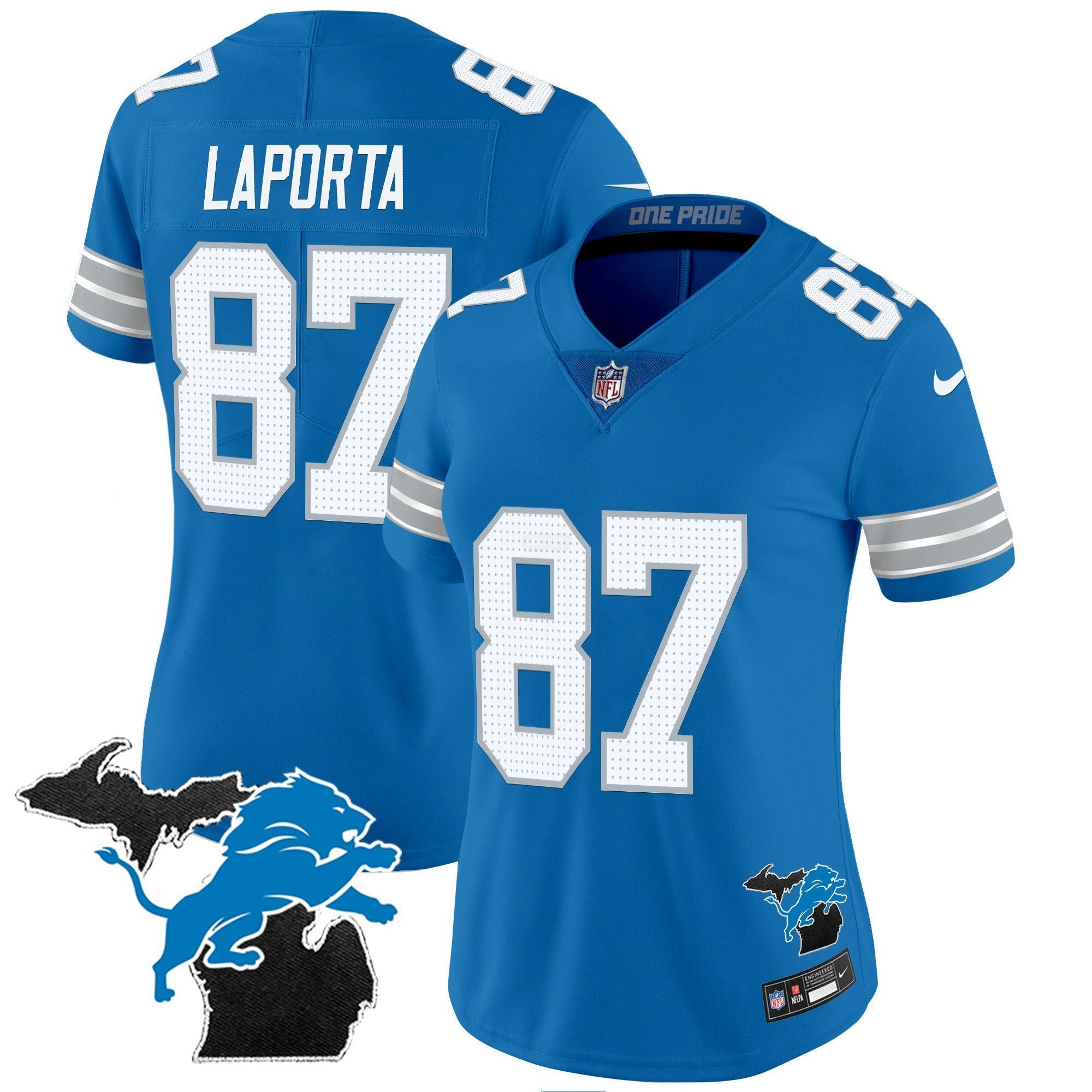 Camisa NFL Women’s Detroit 2024 Michigan Patch Vapor Jersey
