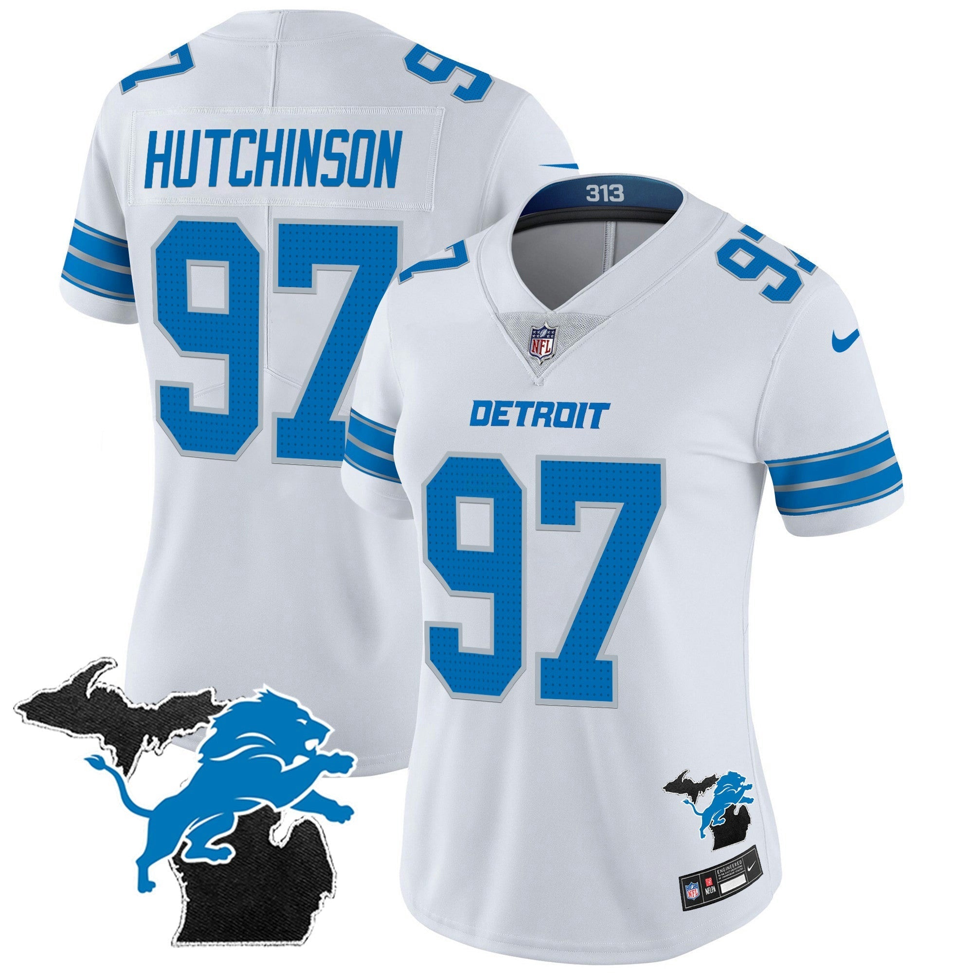 Camisa NFL Women’s Detroit 2024 Michigan Patch Vapor Jersey