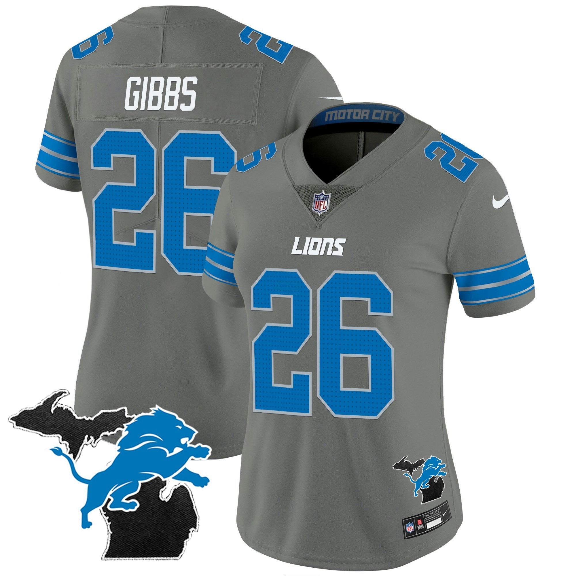 Camisa NFL Women’s Detroit 2024 Michigan Patch Vapor Jersey
