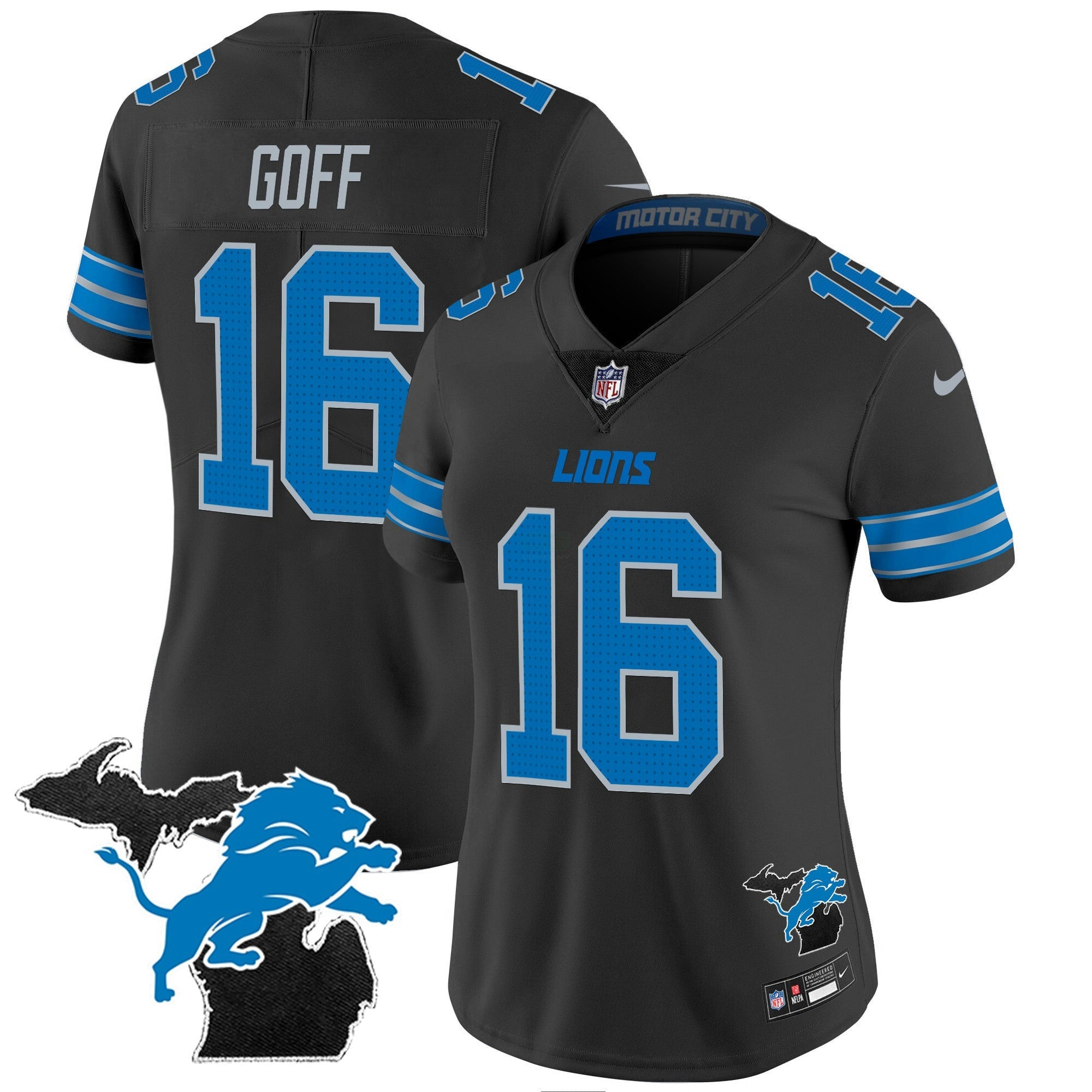 Camisa NFL Women’s Detroit 2024 Michigan Patch Vapor Jersey