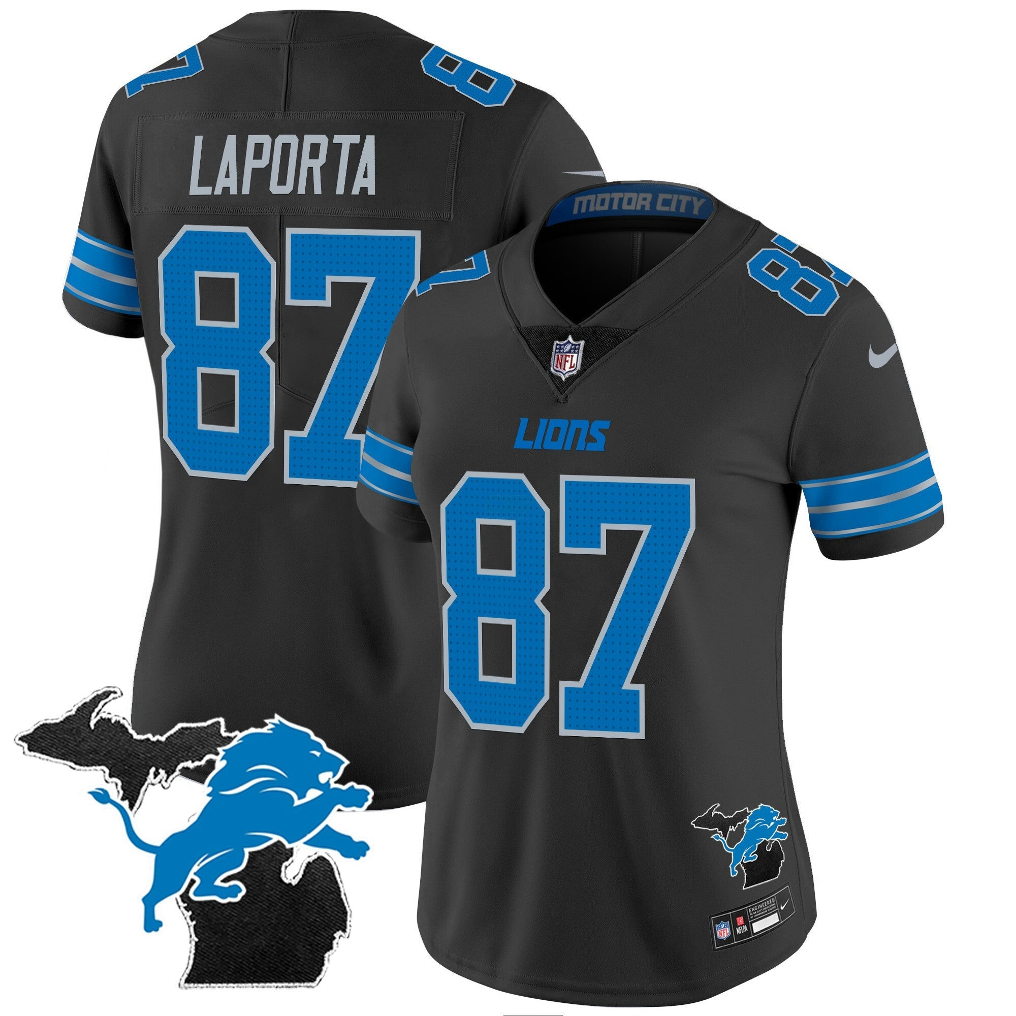 Camisa NFL Women’s Detroit 2024 Michigan Patch Vapor Jersey