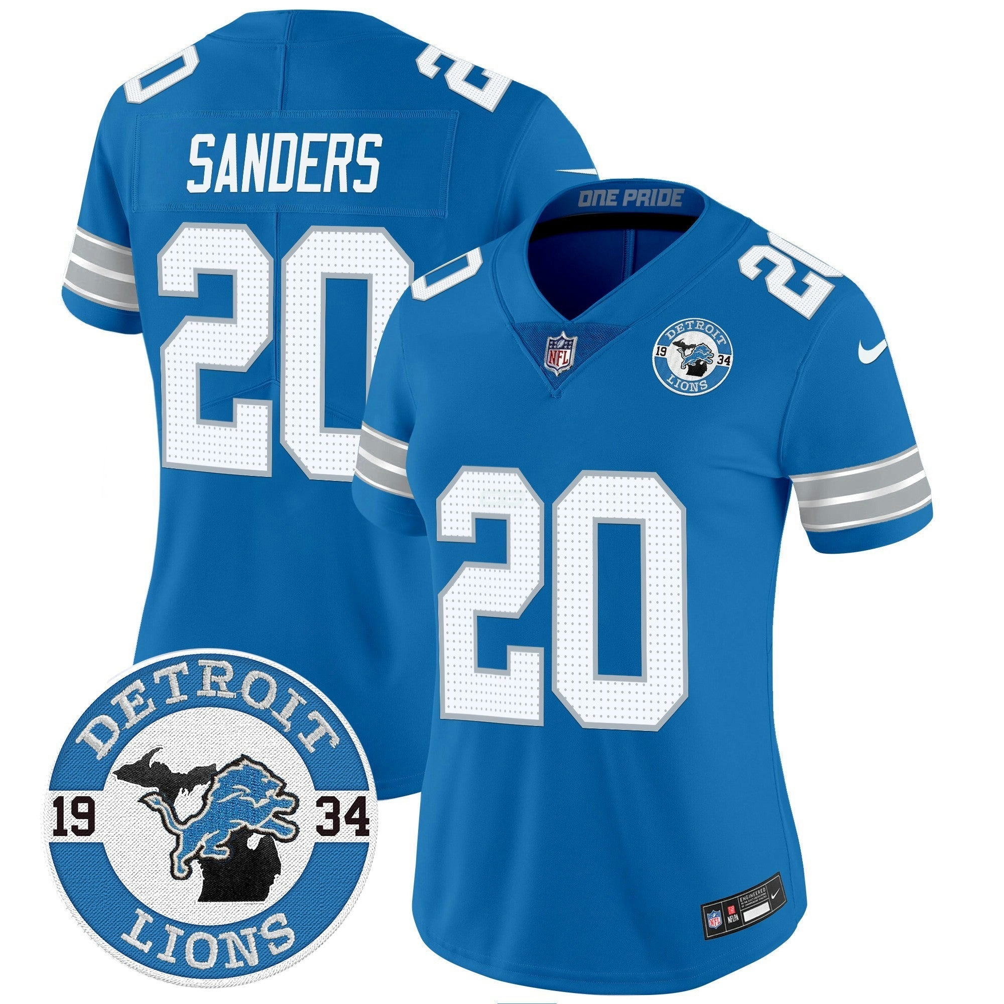Camisa NFL Women’s Detroit 2024 Vapor Limited Jersey – Est. 1934 Patch