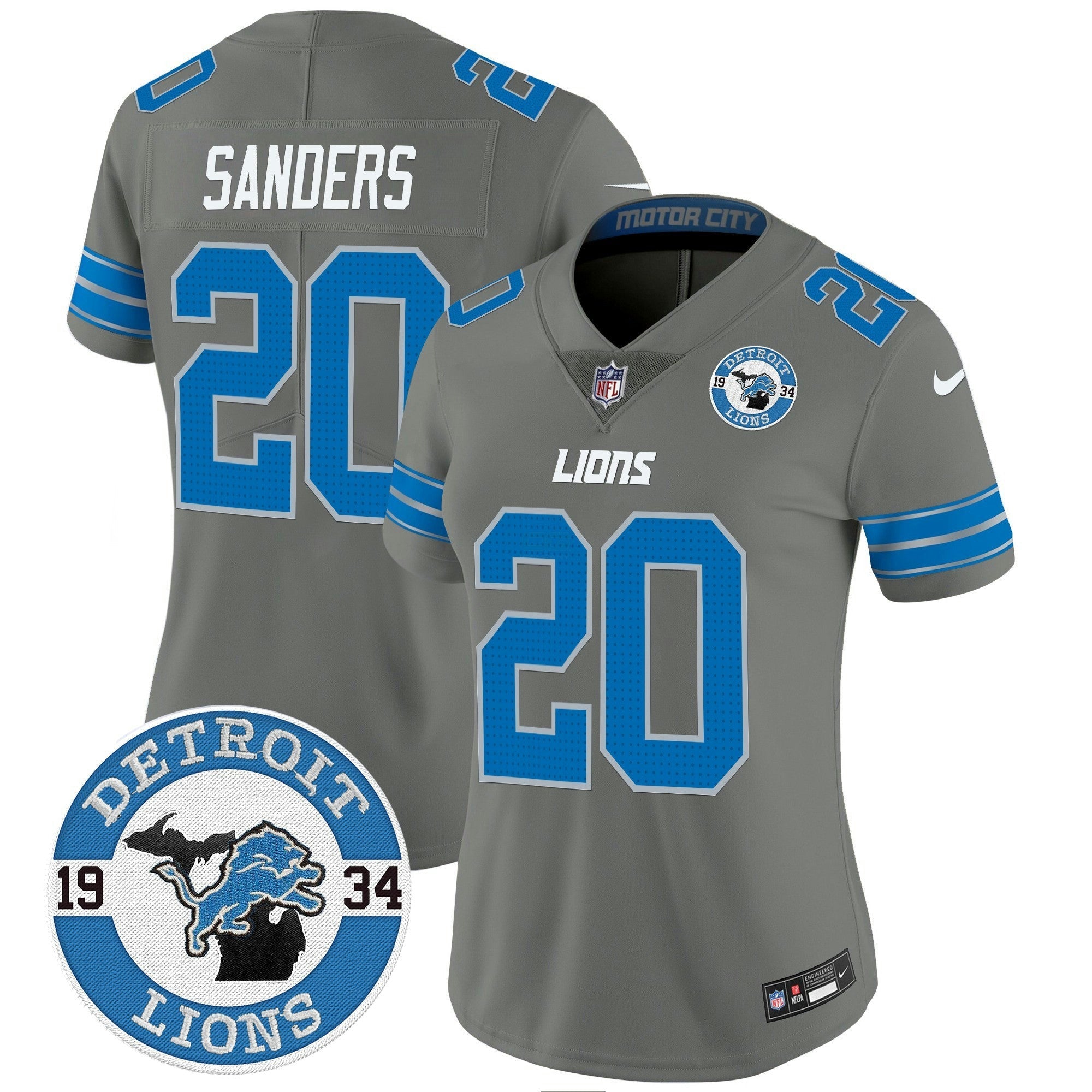 Camisa NFL Women’s Detroit 2024 Vapor Limited Jersey – Est. 1934 Patch