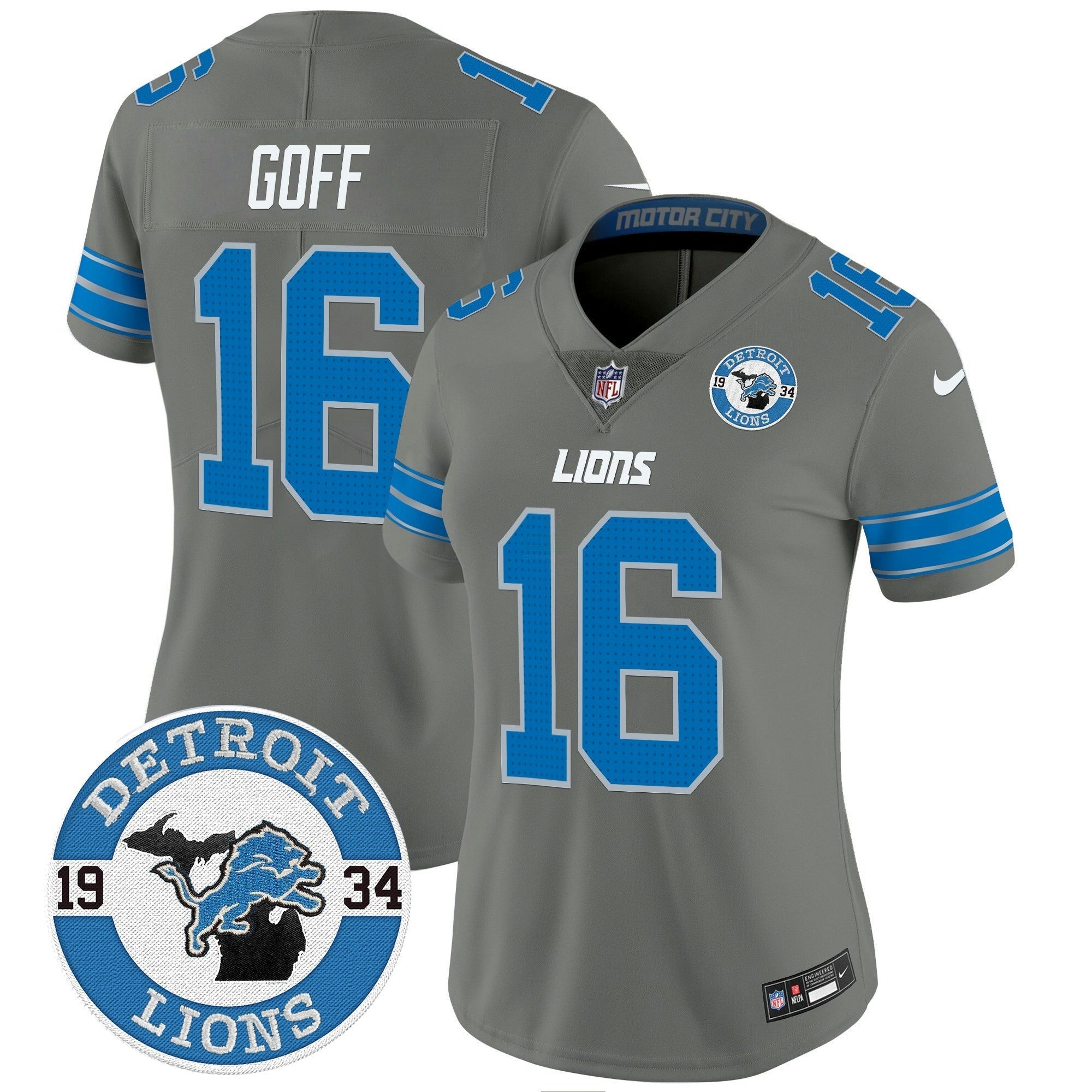 Camisa NFL Women’s Detroit 2024 Vapor Limited Jersey – Est. 1934 Patch