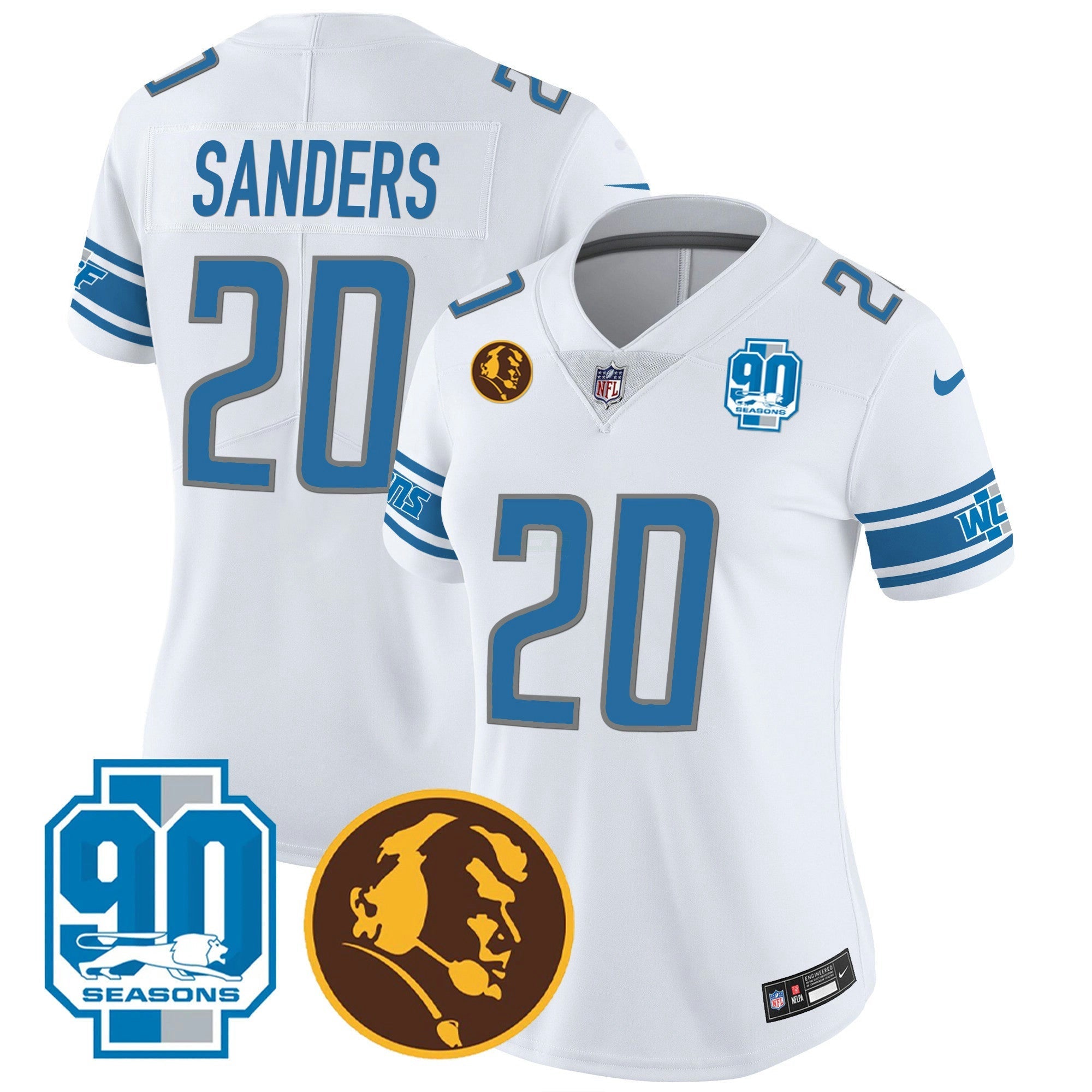 Camisa NFL Women’s Detroit 90th & John Madden Patch Jersey