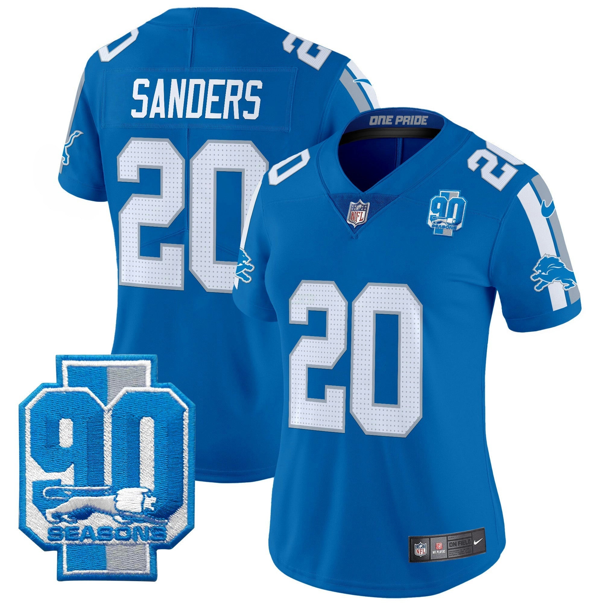Camisa NFL Women’s Detroit 90th Year Patch Vapor Limited Jersey
