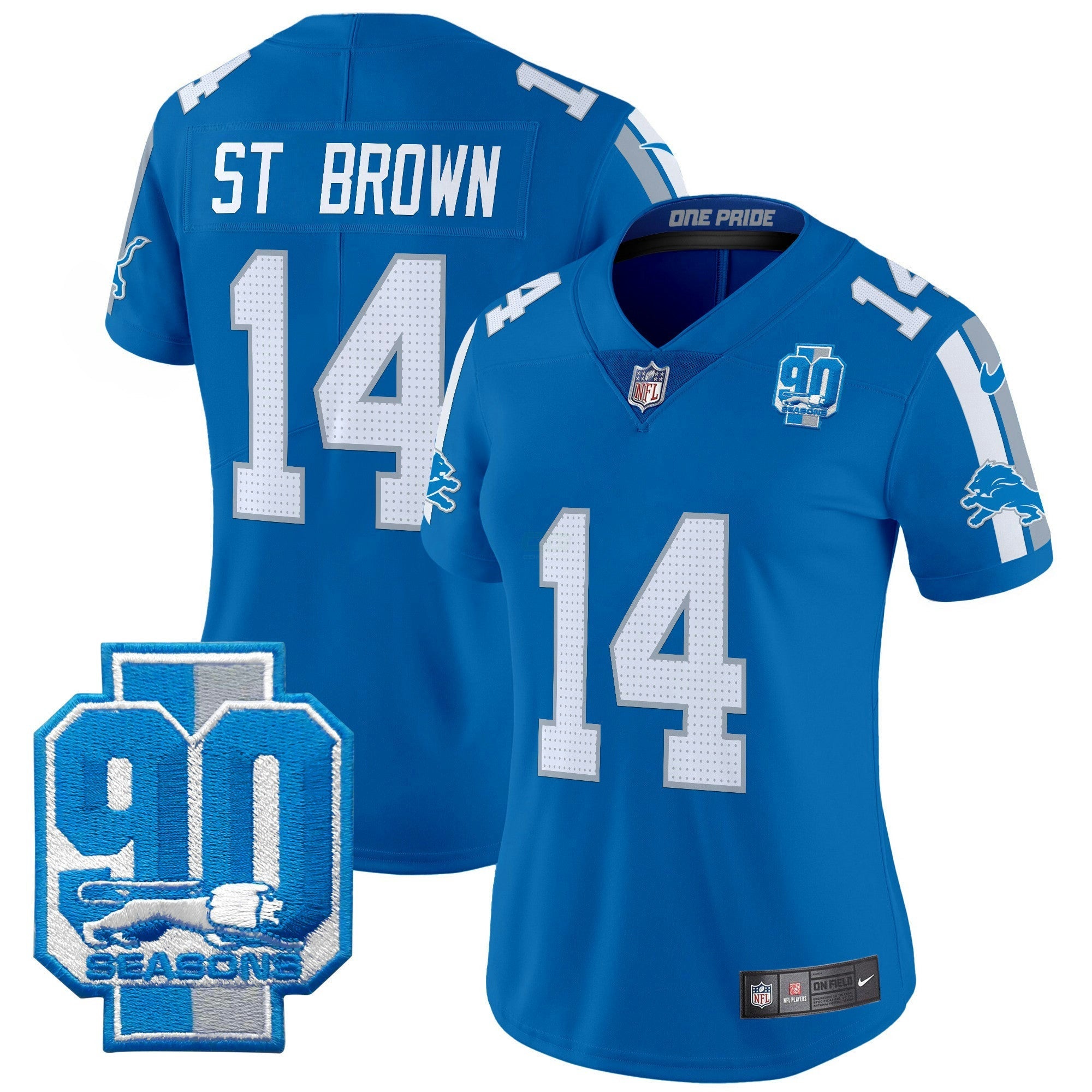 Camisa NFL Women’s Detroit 90th Year Patch Vapor Limited Jersey