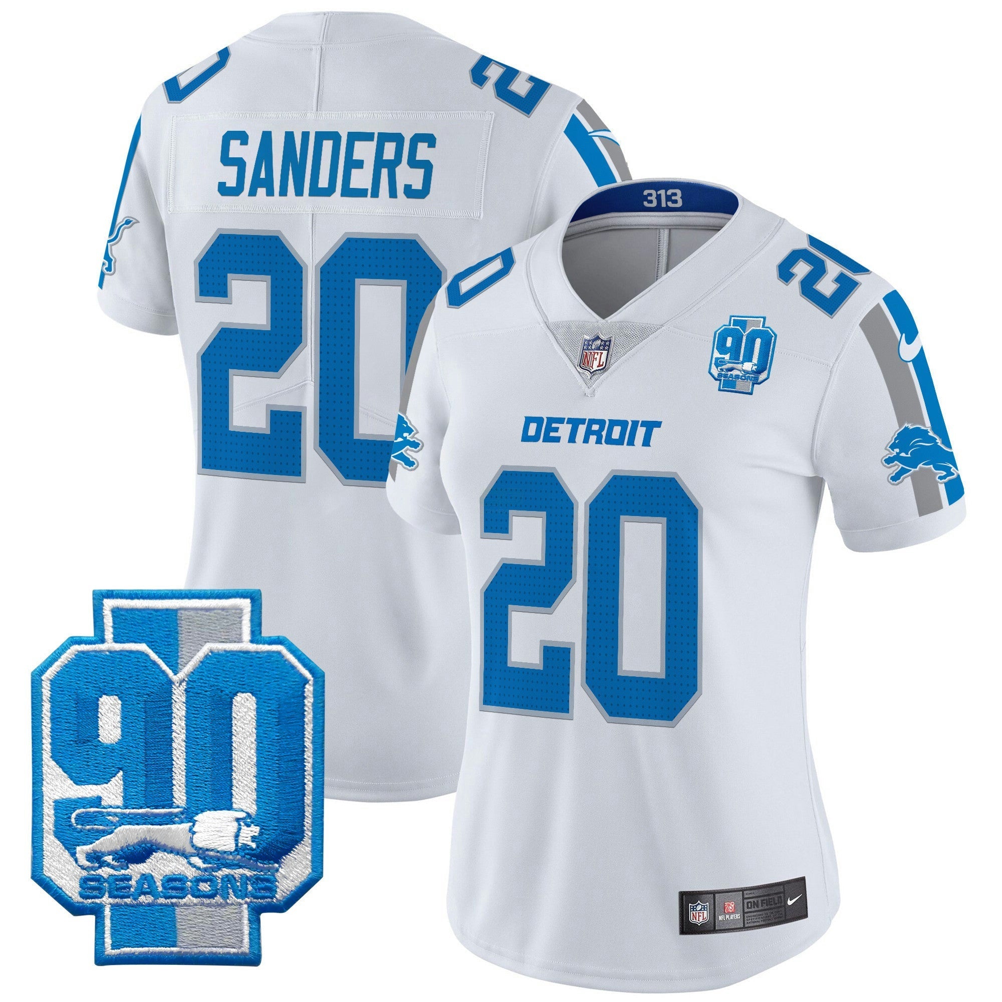 Camisa NFL Women’s Detroit 90th Year Patch Vapor Limited Jersey