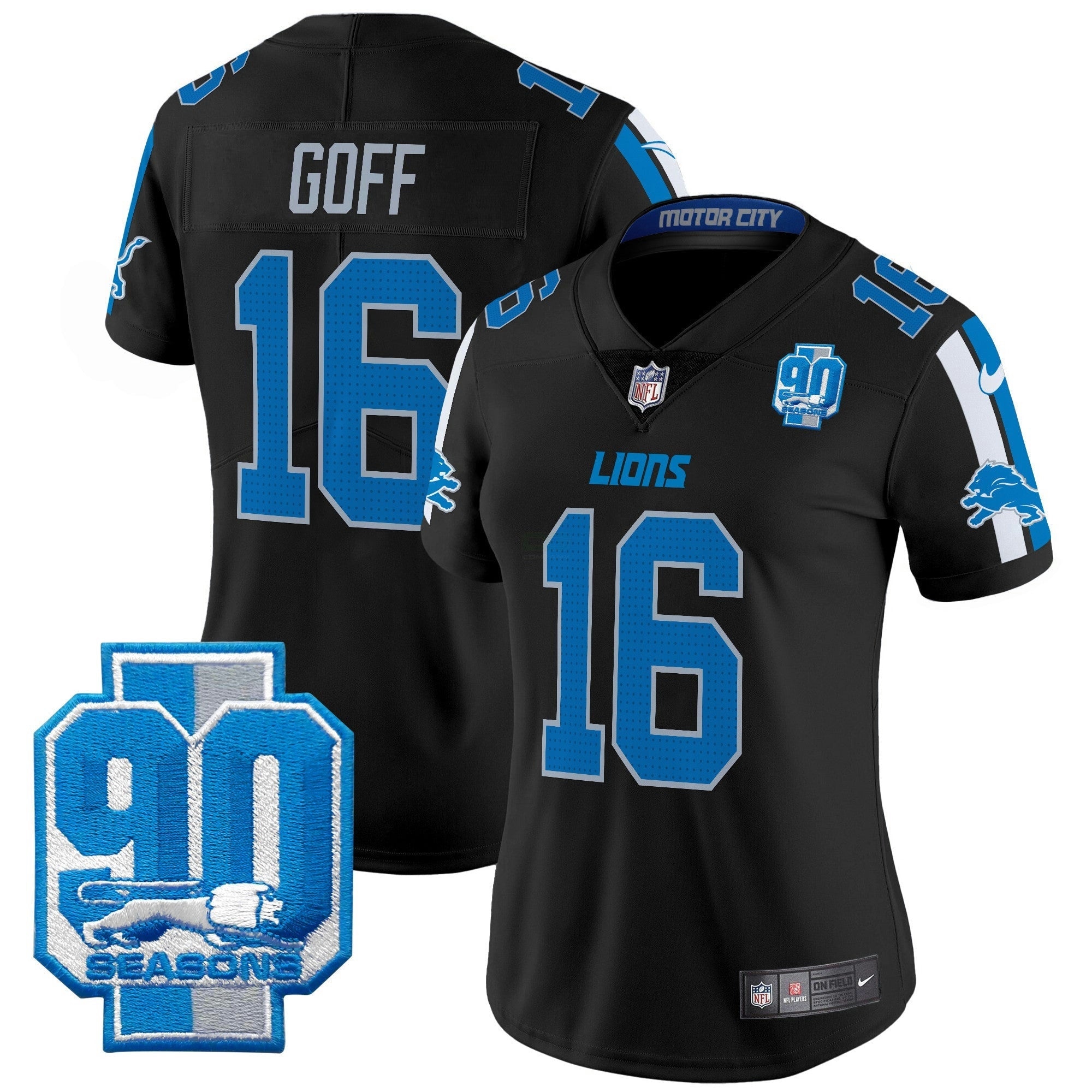 Camisa NFL Women’s Detroit 90th Year Patch Vapor Limited Jersey